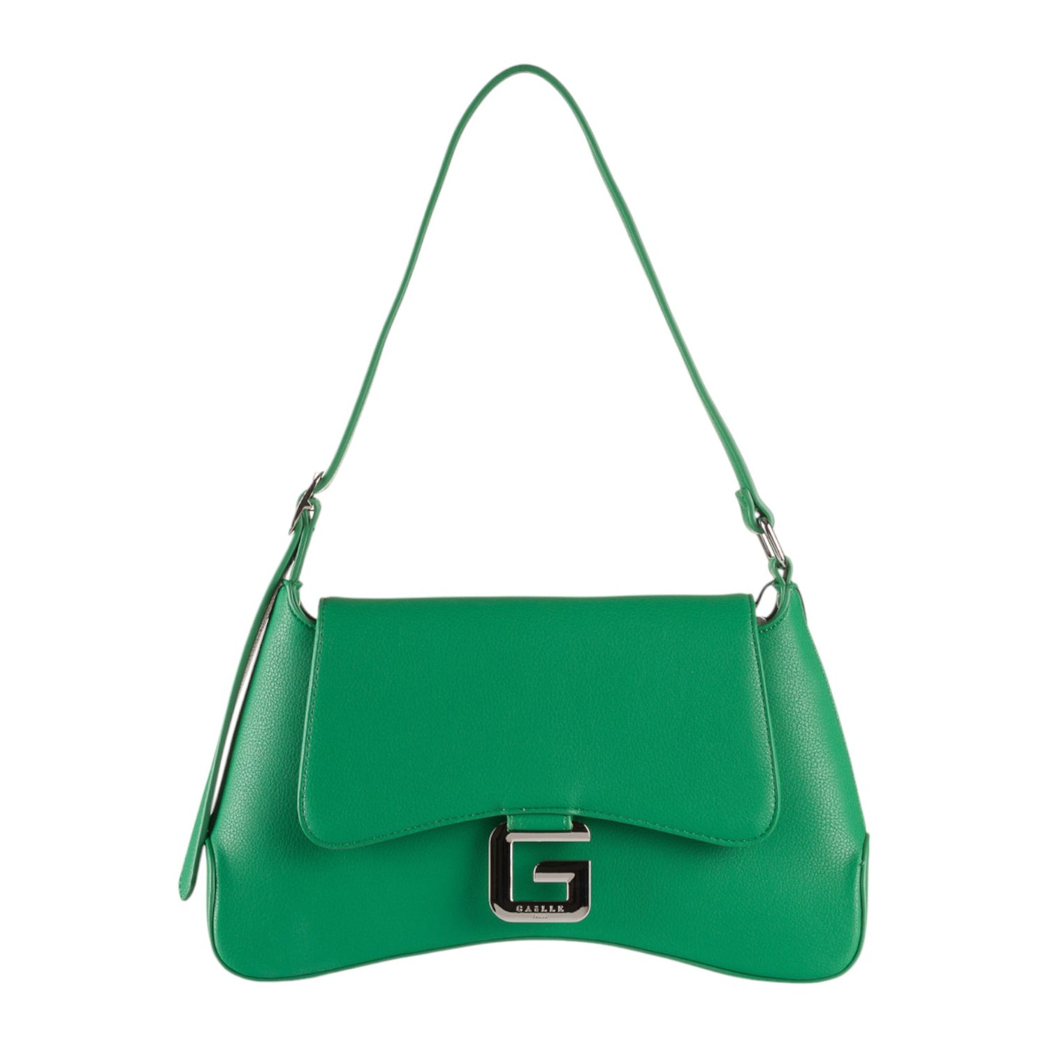 Gaelle Borsa a Tracolla Donna in Ecopelle Verde con Applicazione Metallo Ciondolo G