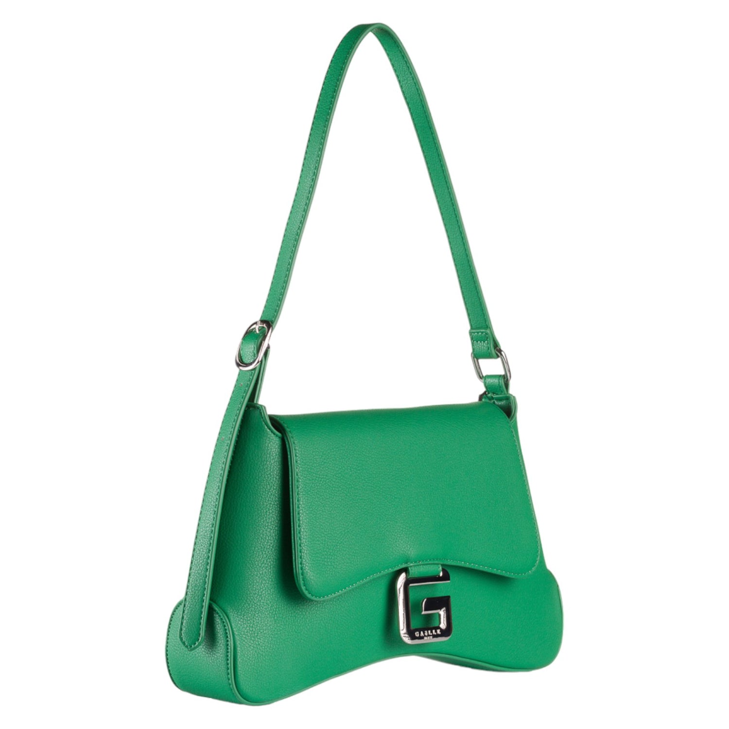 Gaelle Borsa a Tracolla Donna in Ecopelle Verde con Applicazione Metallo Ciondolo G