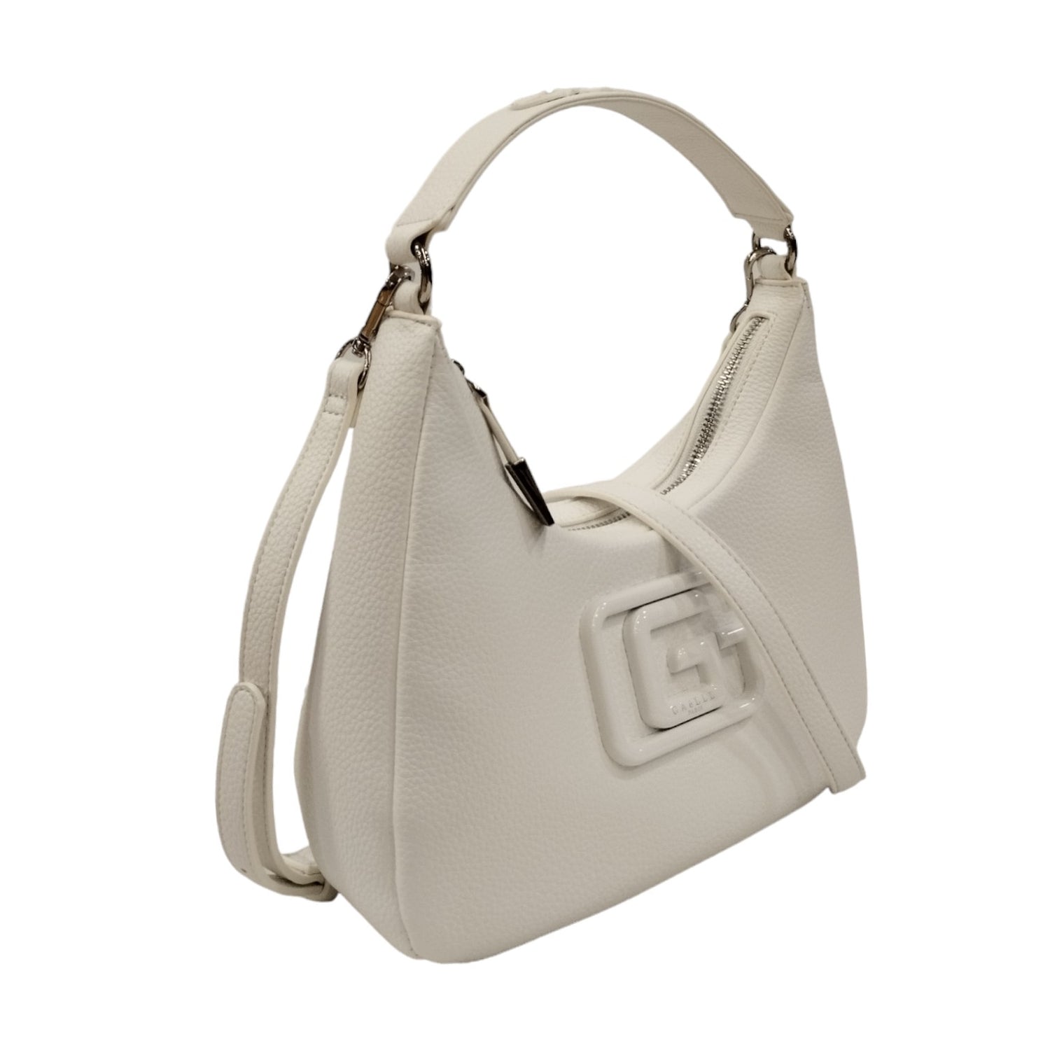 Gaelle Borsa a Spalla Hobo Donna in Ecopelle Bianca con Maxi G