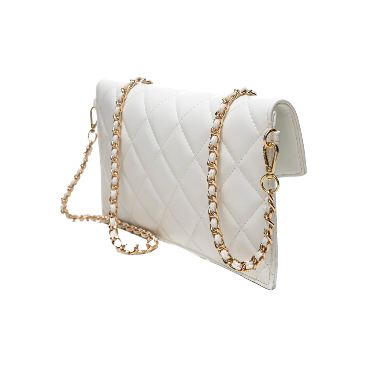 Gaelle Pochette Donna in Ecopelle Bianca con Chiusura Girello Double G