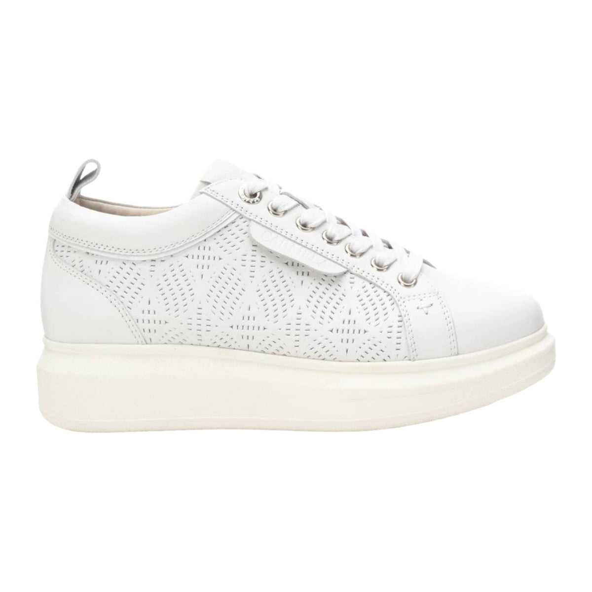 Carmela Sneakers Donna Bianca in Pelle Traforata