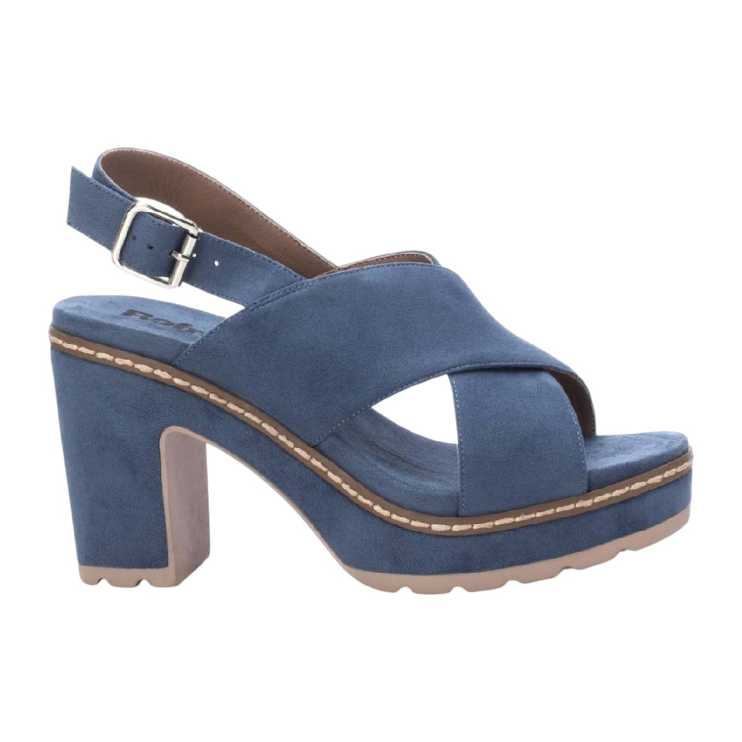 Refresh Sandalo Jeans in Camoscio con Fasce Incrociate t.9 da Donna