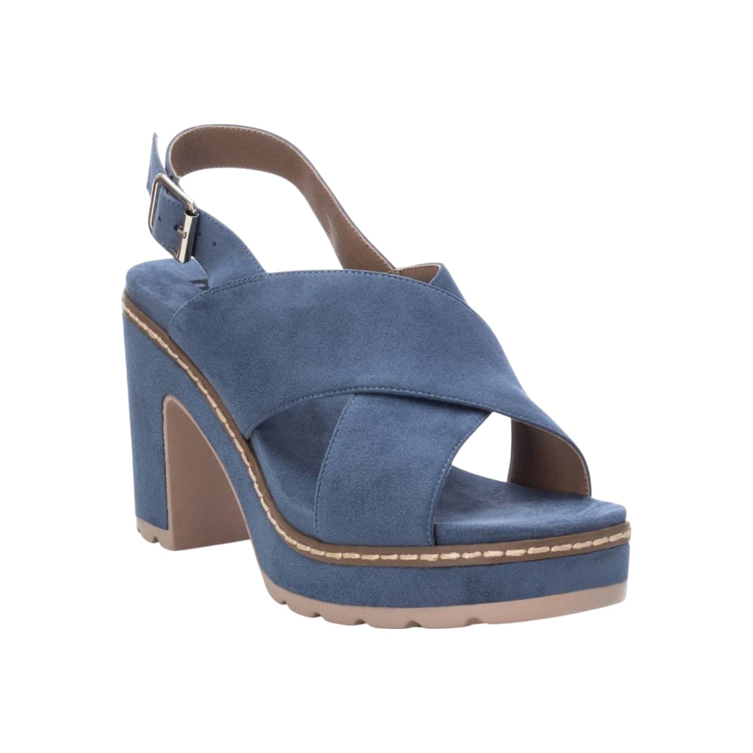 Refresh Sandalo Jeans in Camoscio con Fasce Incrociate t.9 da Donna