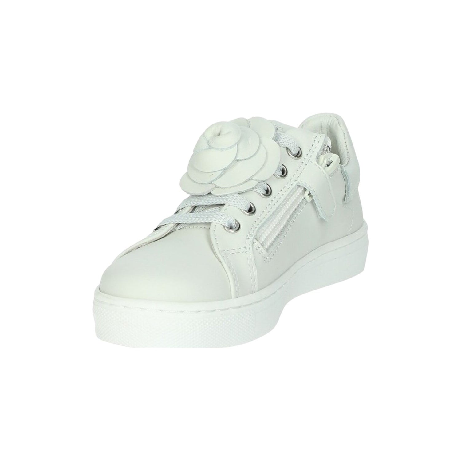 Balducci Sneakers Bianca con Fiocco sui Lacci e Cerniera da Bambina