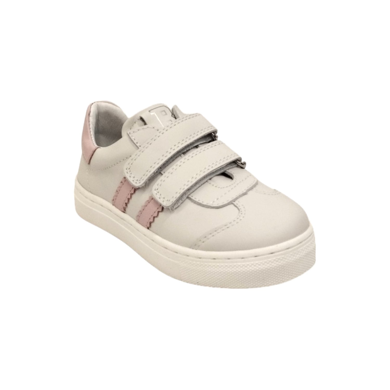 Balducci Sneakers Bianco Rosa con Strappo in Pelle da Bambina