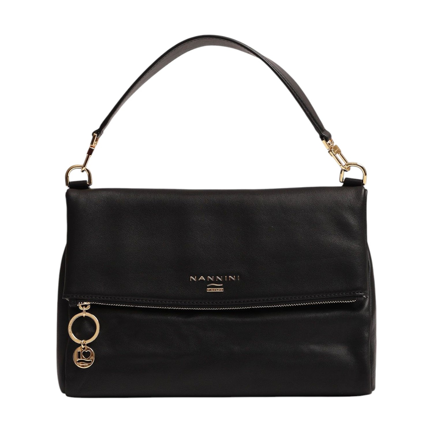 Nannini Firenze Borsa a Mano Jamie Donna in Pelle Nera con Tracolla