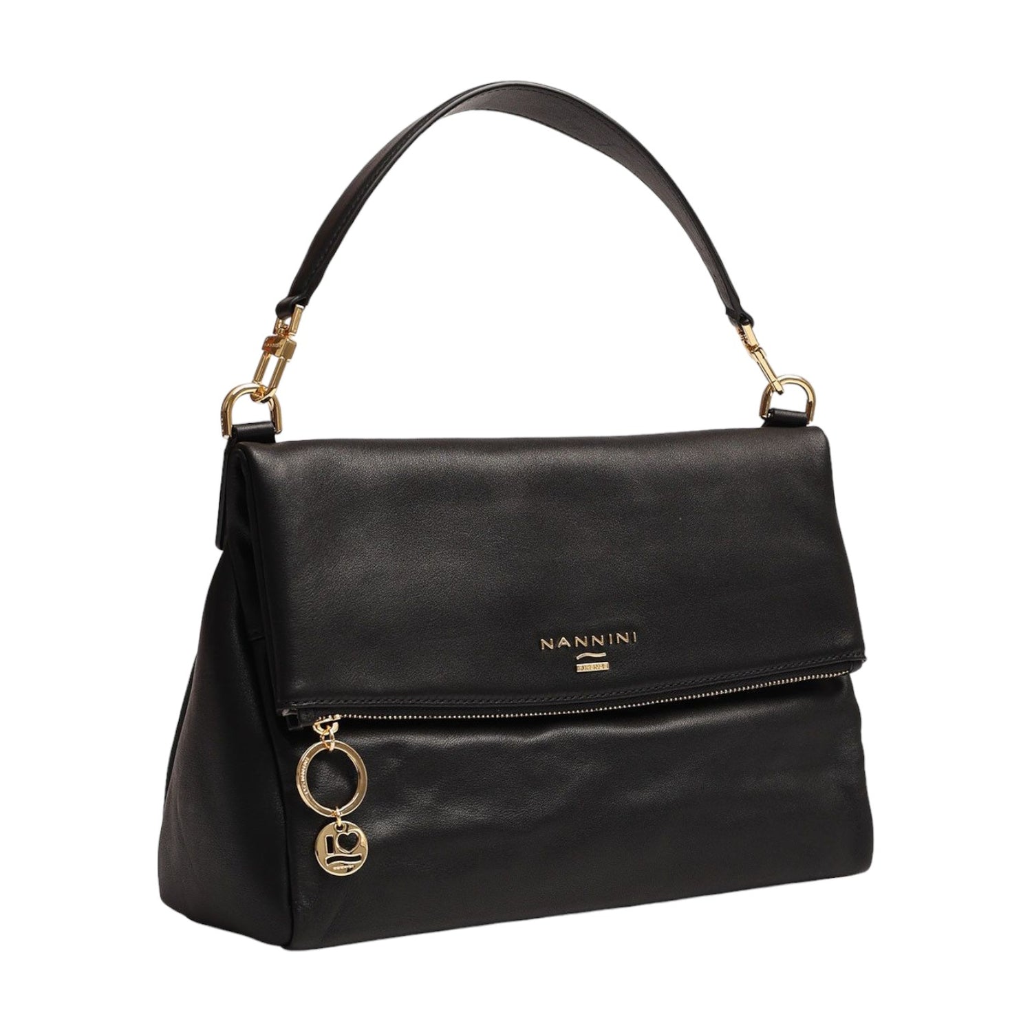 Nannini Firenze Borsa a Mano Jamie Donna in Pelle Nera con Tracolla