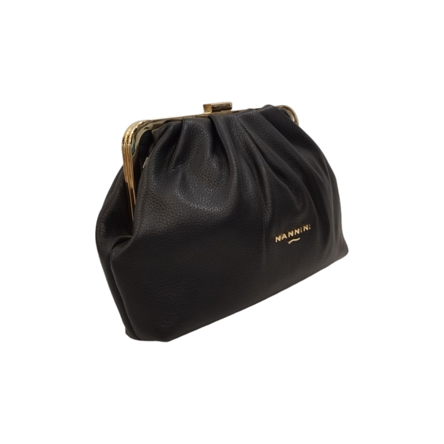 Nannini Pochette Nera in Pelle Laminata