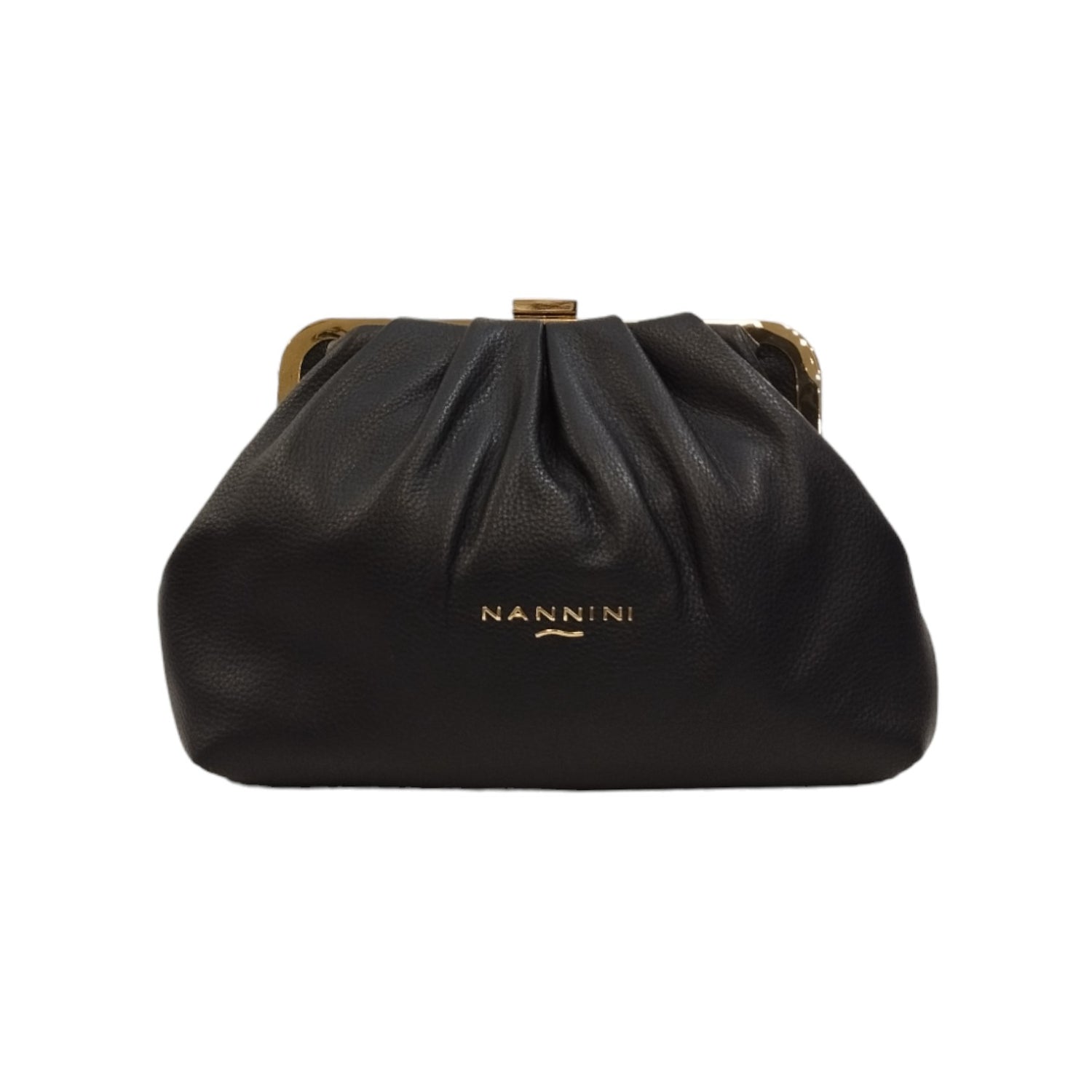 Nannini Pochette Nera in Pelle Laminata