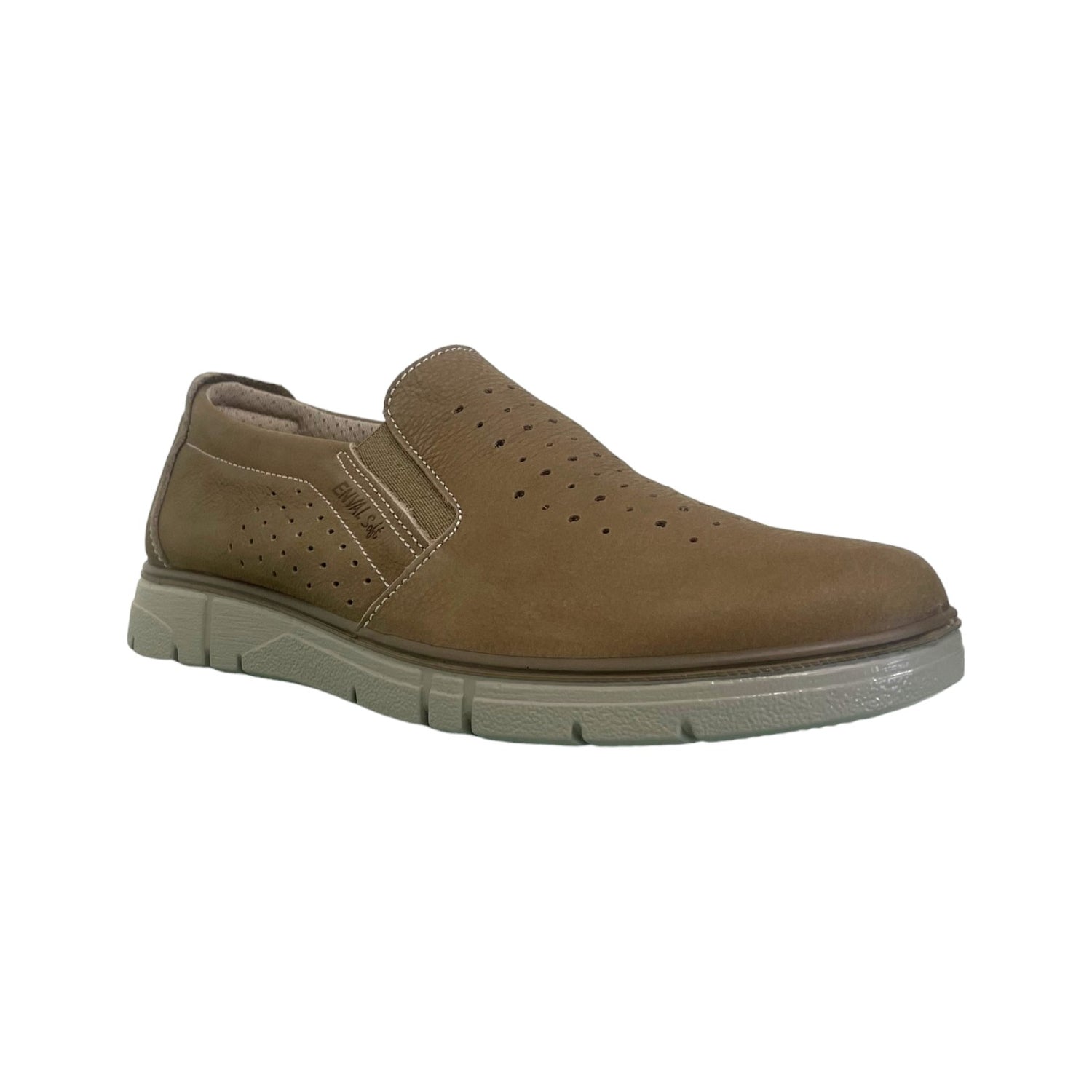 Enval Soft Mocassino Tortora in Nabuck da Uomo
