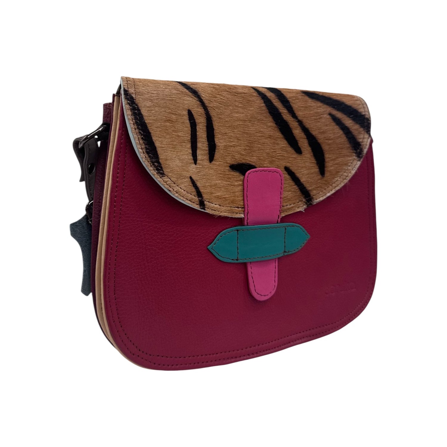 Soruka Tracolla Reversibile Donna in Pelle Multicolor Stampa Animalier