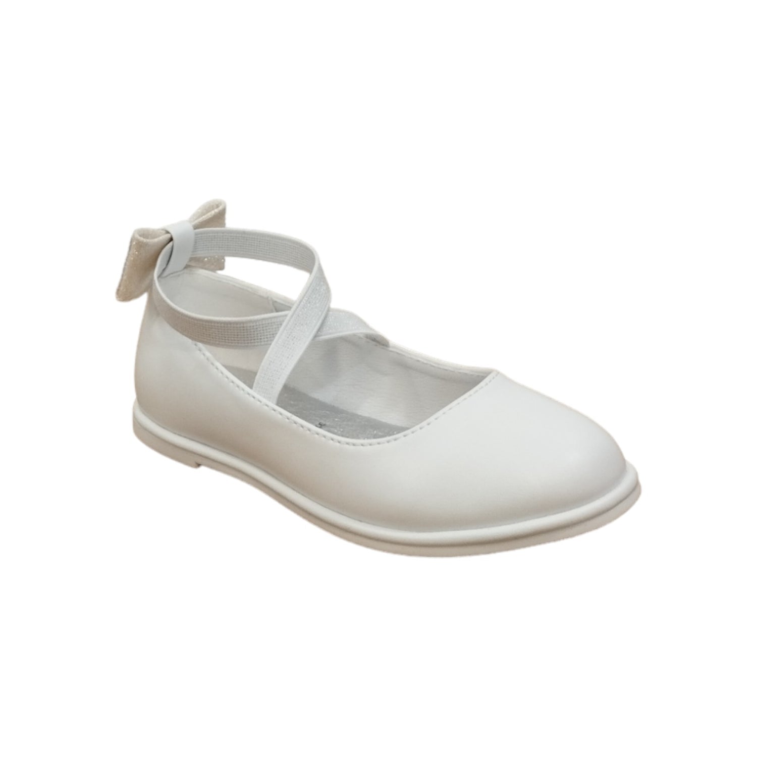 Gaelle Ballerina Bambina in Ecopelle Bianca con Fiocco Posteriore