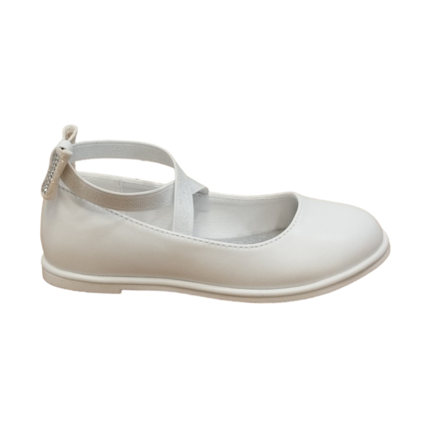 Gaelle Ballerina Bambina in Ecopelle Bianca con Fiocco Posteriore