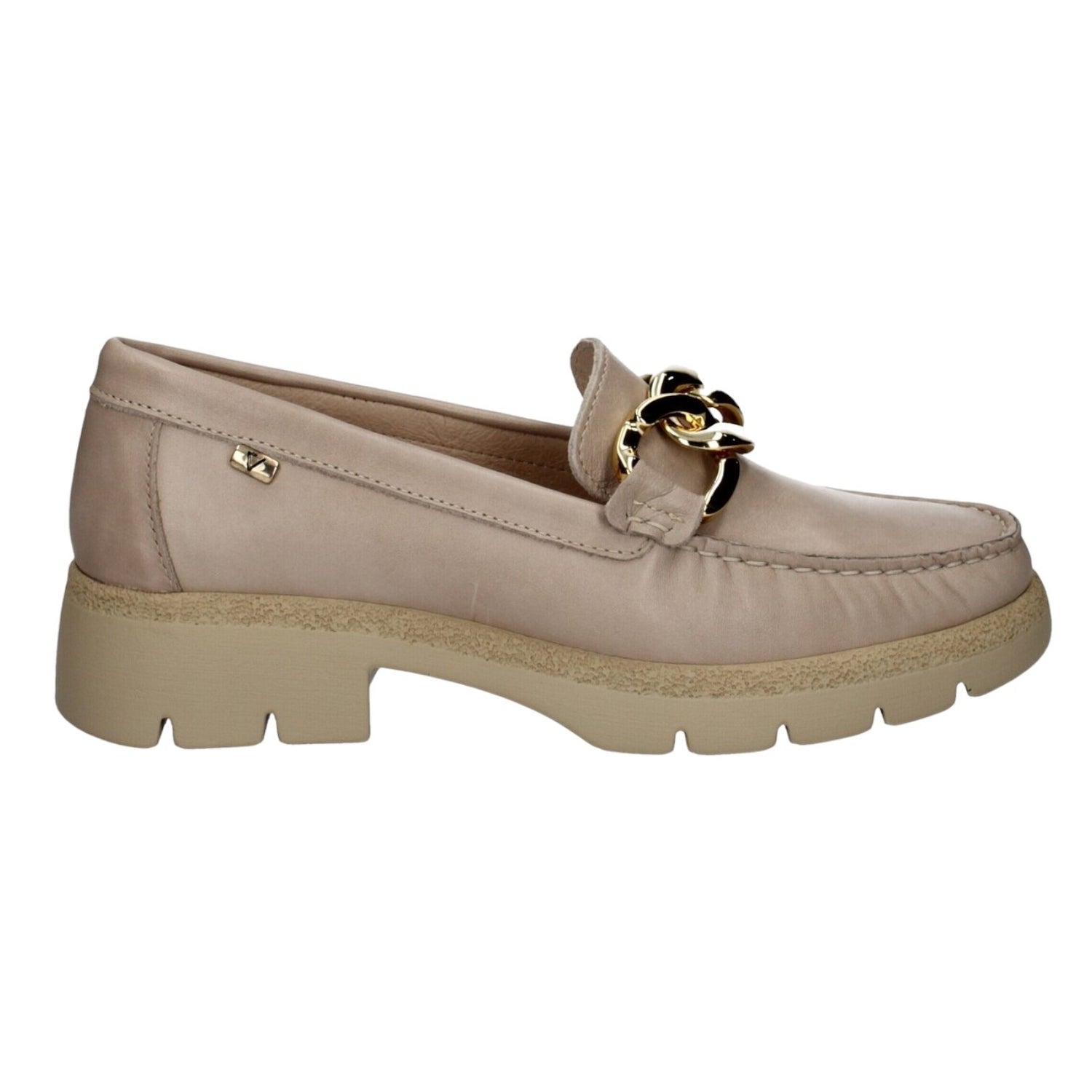 Valleverde Mocassino Beige con Catena Dorata da Donna