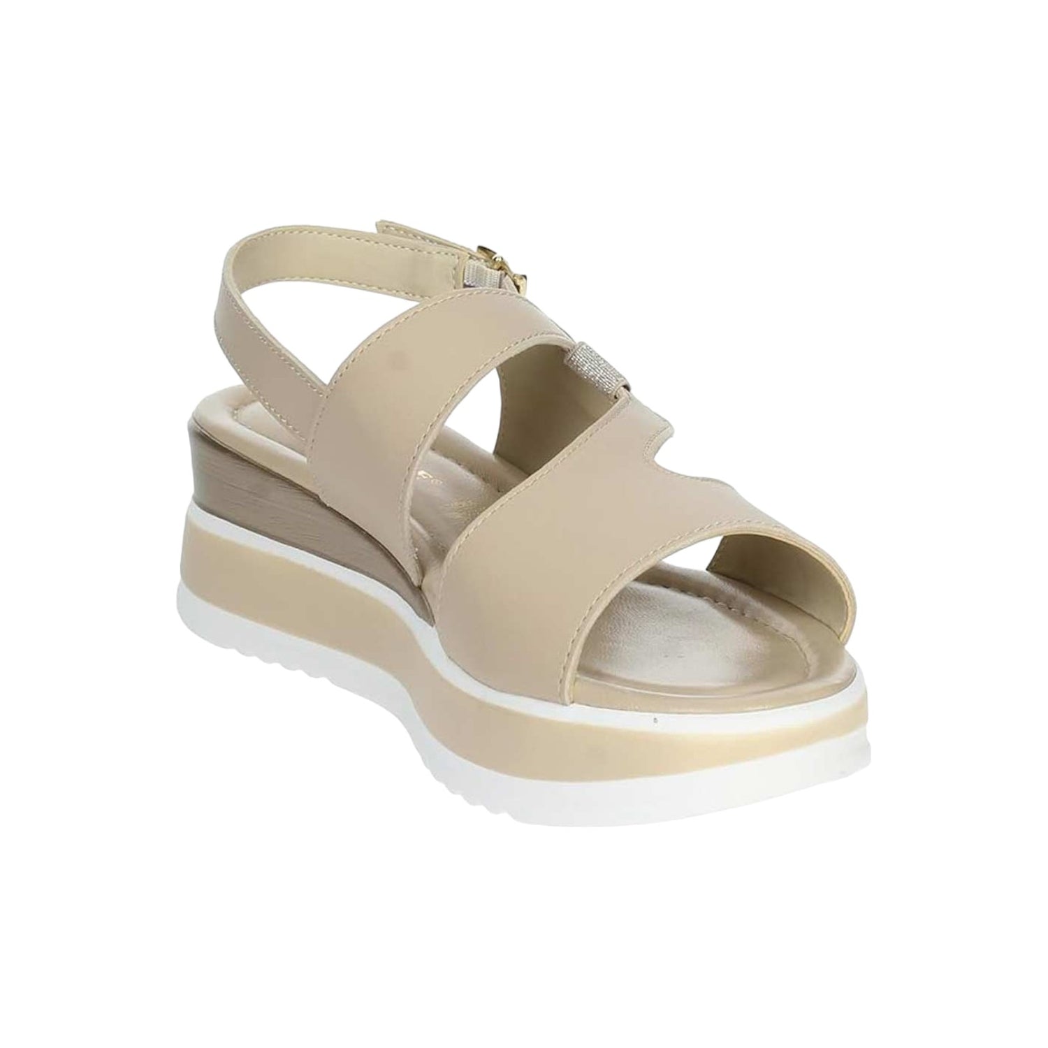 Valleverde Sandalo Beige con Zeppa da Donna