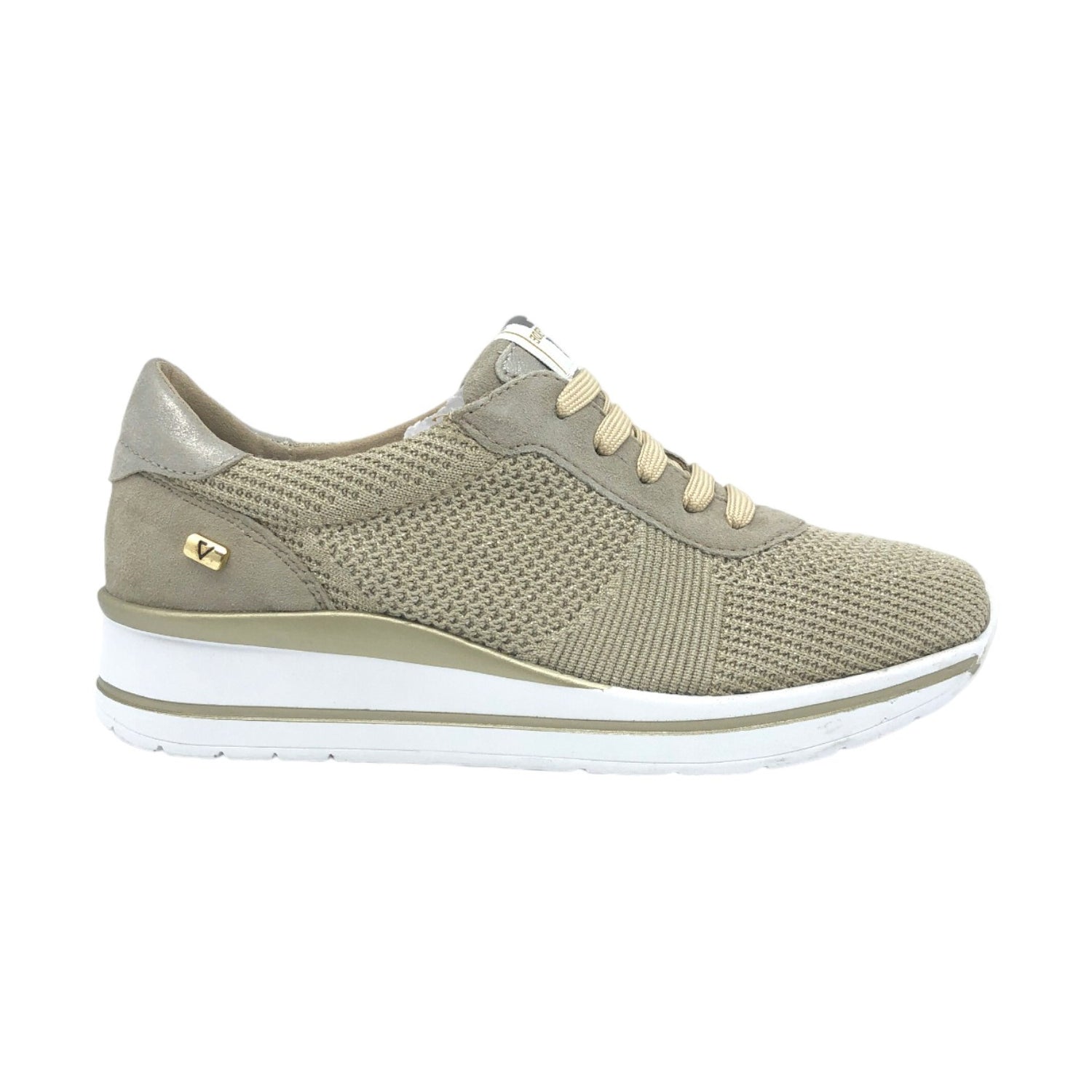 Valleverde Sneakers Dorata in Tessuto da Donna