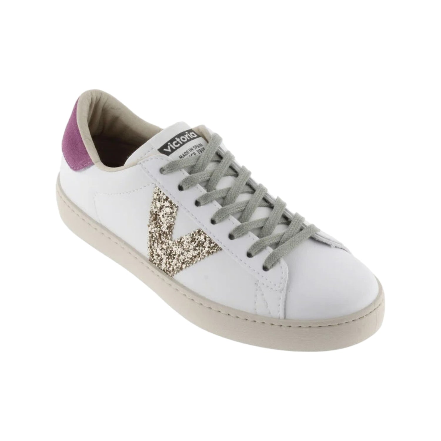 Victoria Sneakers Bianco Fucsia con Strass da Donna