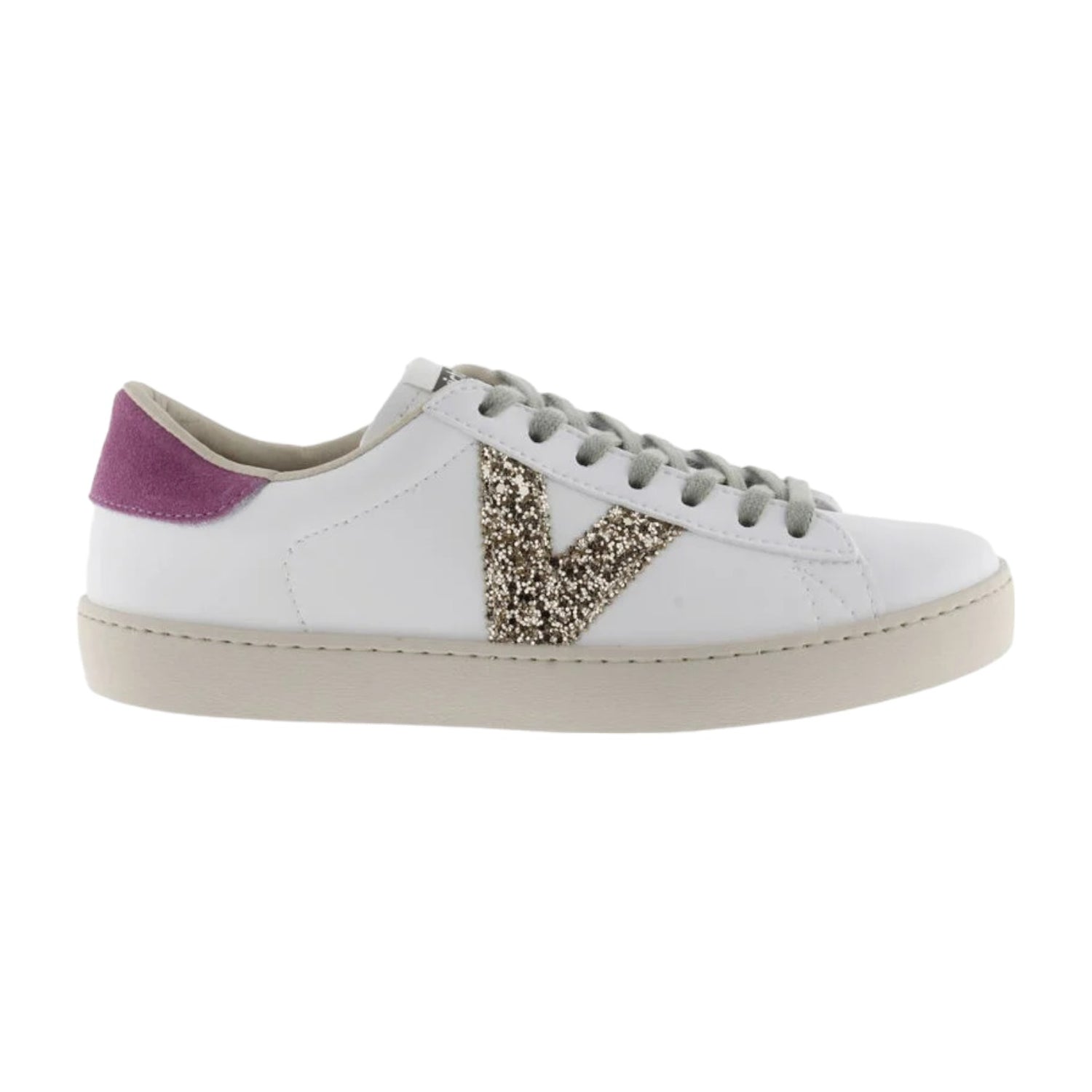 Victoria Sneakers Bianco Fucsia con Strass da Donna