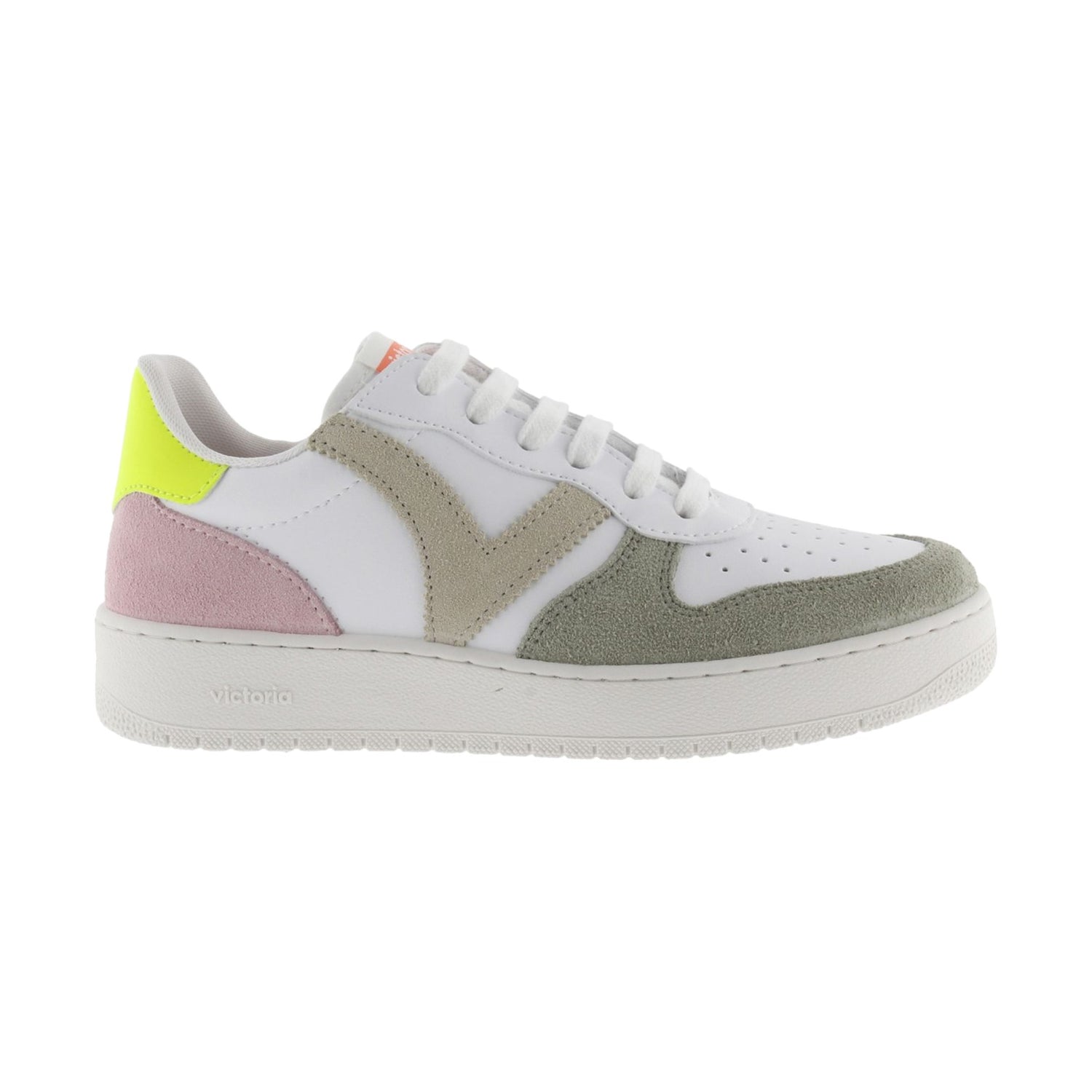 Victoria Sneakers Bianco Giallo da Donna