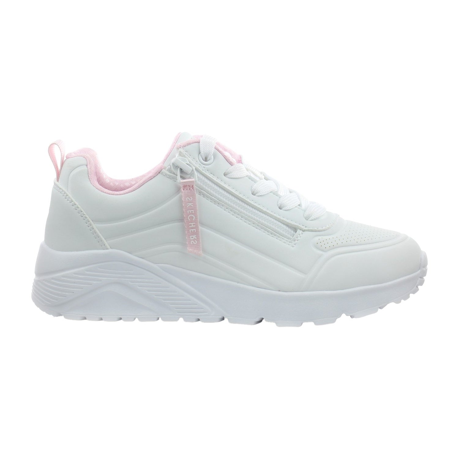Skechers Sneakers Bianca con Cerniera Laterale da Bambina
