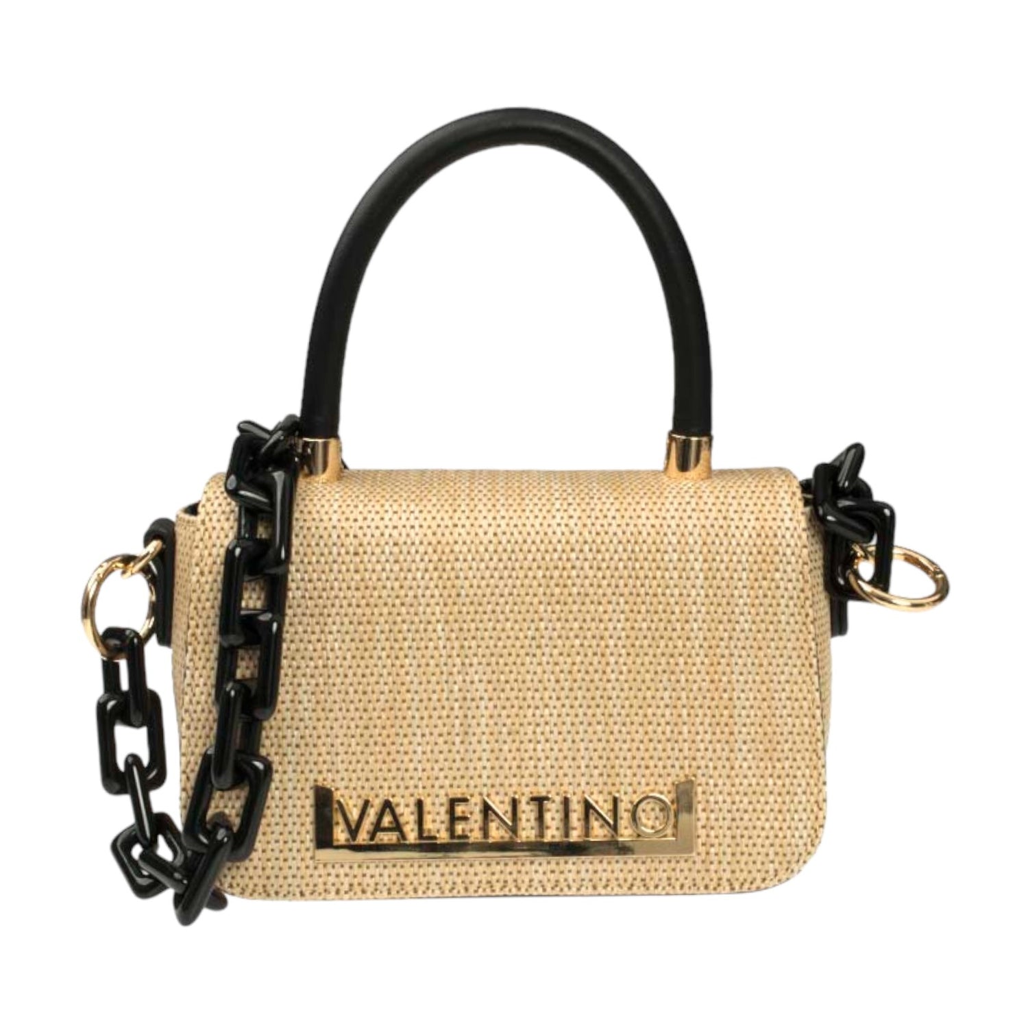 Mario Valentino Borsa a Mano Naturale in Raffia con Tracolla