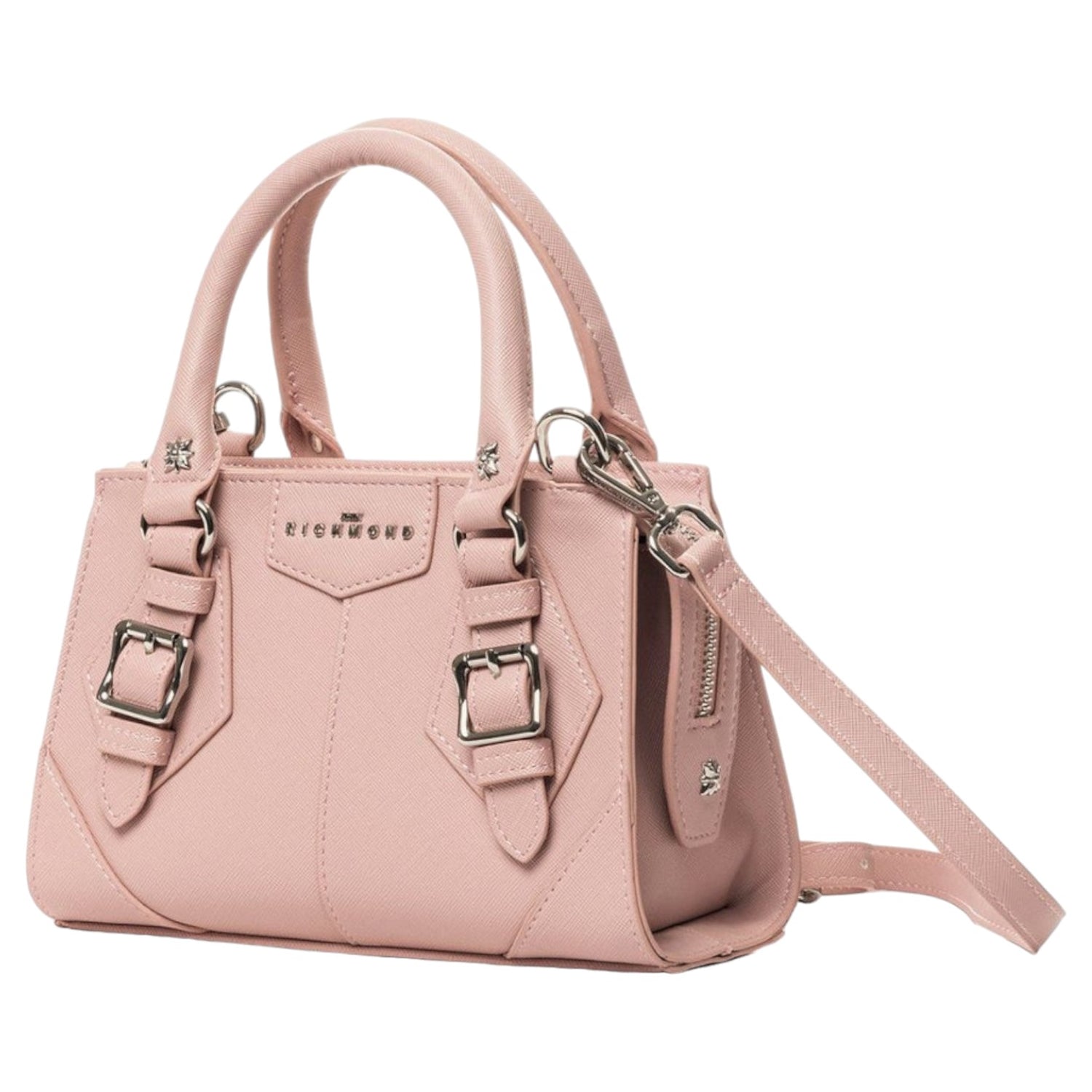 John Richmond Mini Borsa a Mano Rosa con Tracolla