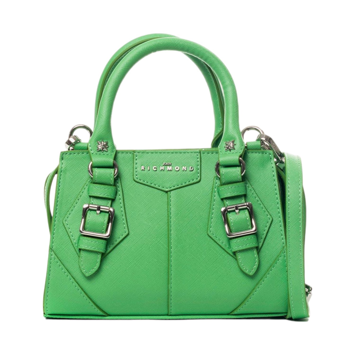 John Richmond Mini Borsa a Mano Verde con Tracolla