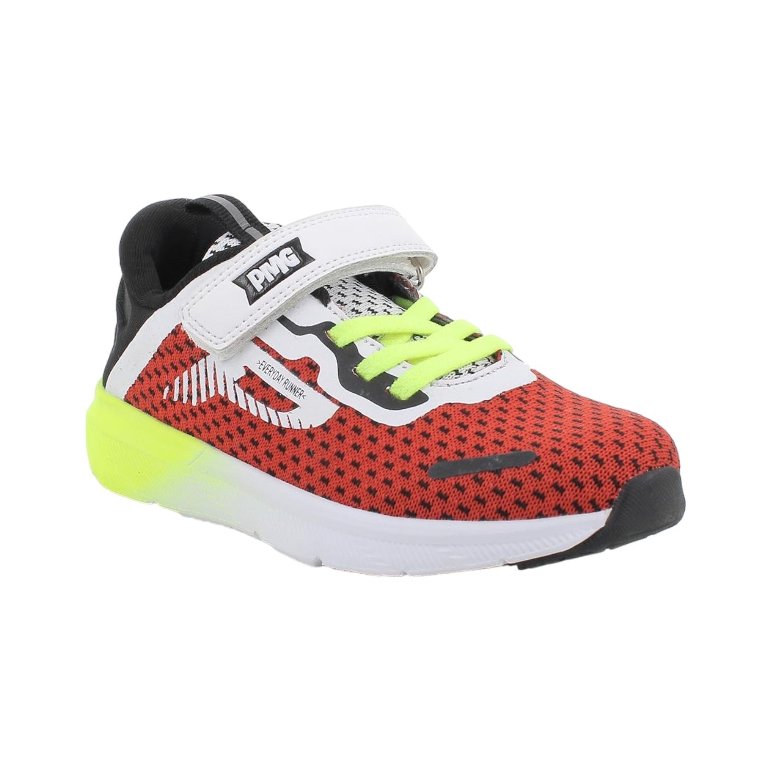 Primigi Sneakers Rossa con Dettagli Fluo in Tessuto con Strappo da Bambino