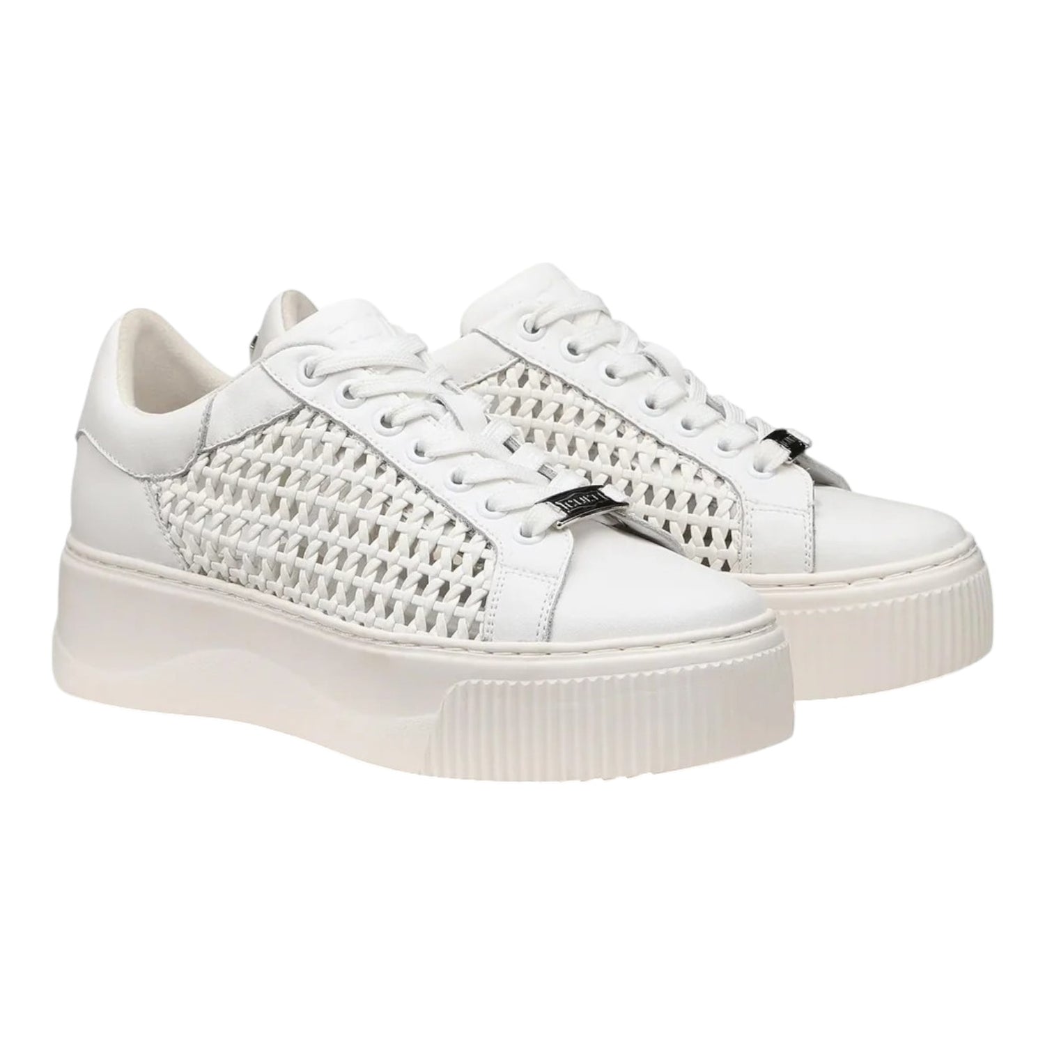 Cult Sneakers Bianca Platform Traforata da Donna