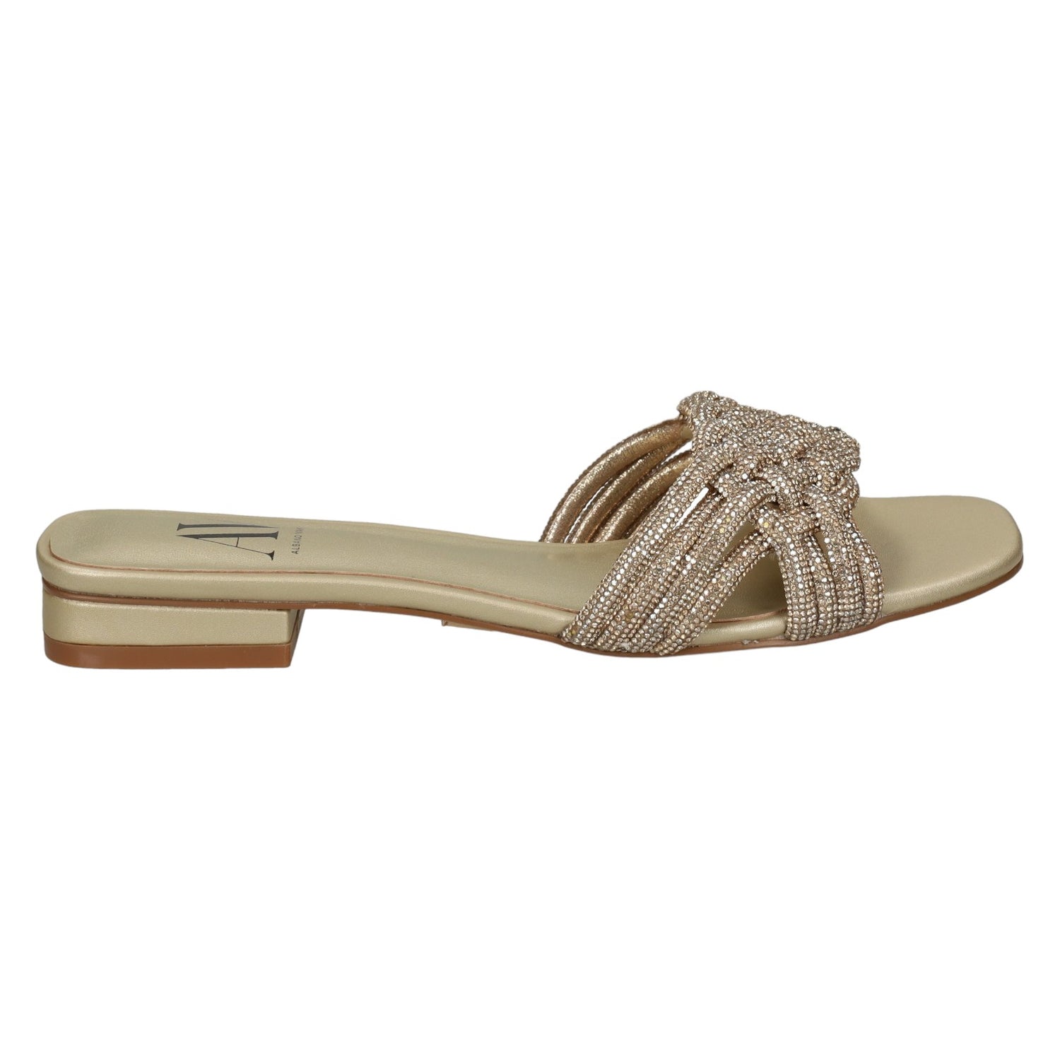 Albano Vanity Scalzato Donna con Tacco 20mm e Strass in Colore Platino