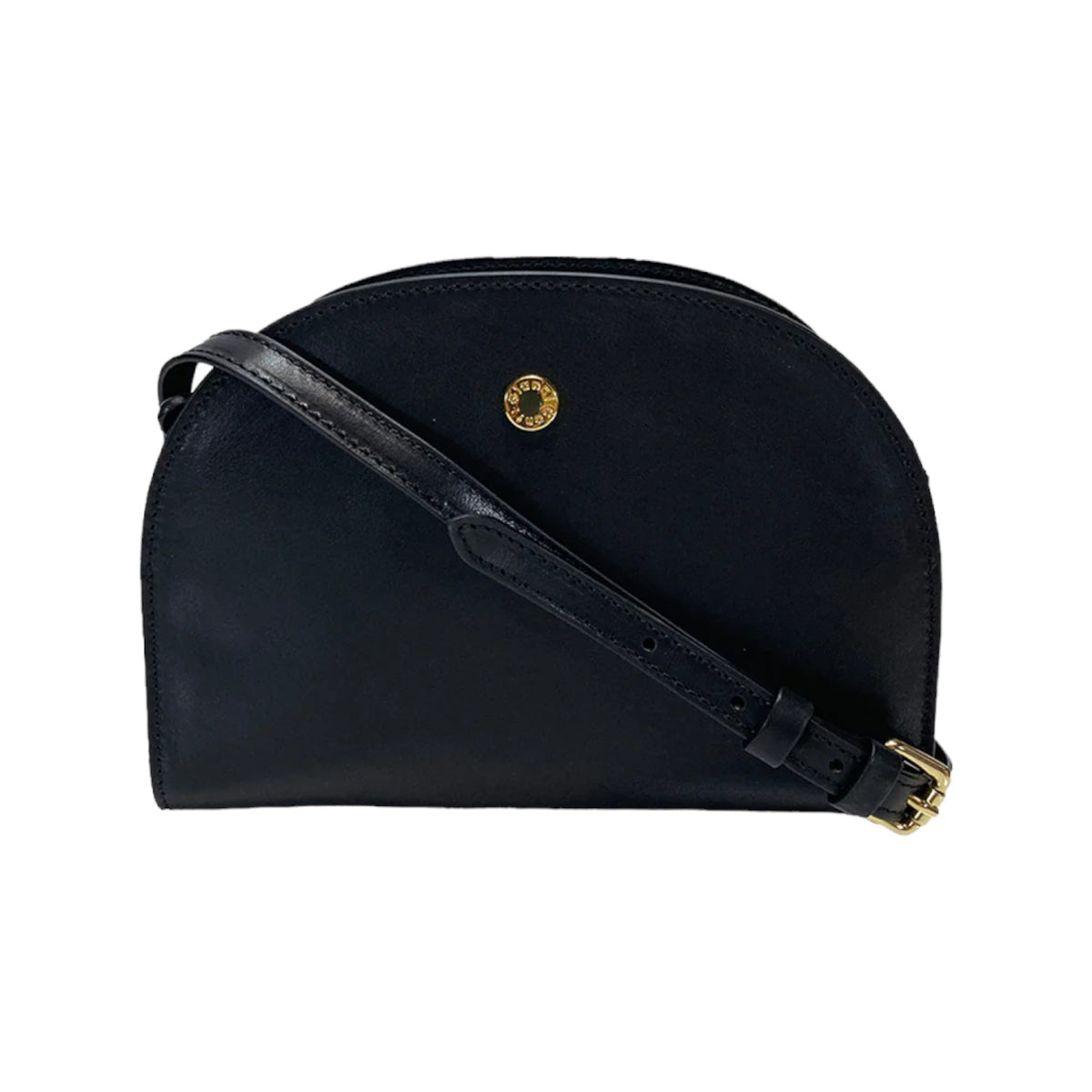 Gianni Conti Borsa a Tracolla Donna in Pelle Nera con Logo Dorato
