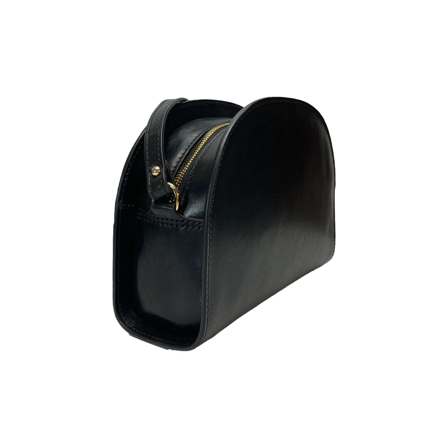 Gianni Conti Borsa a Tracolla Donna in Pelle Nera con Logo Dorato