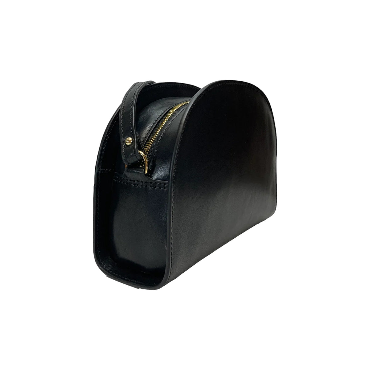 Gianni Conti Borsa a Tracolla Donna in Pelle Nera con Logo Dorato
