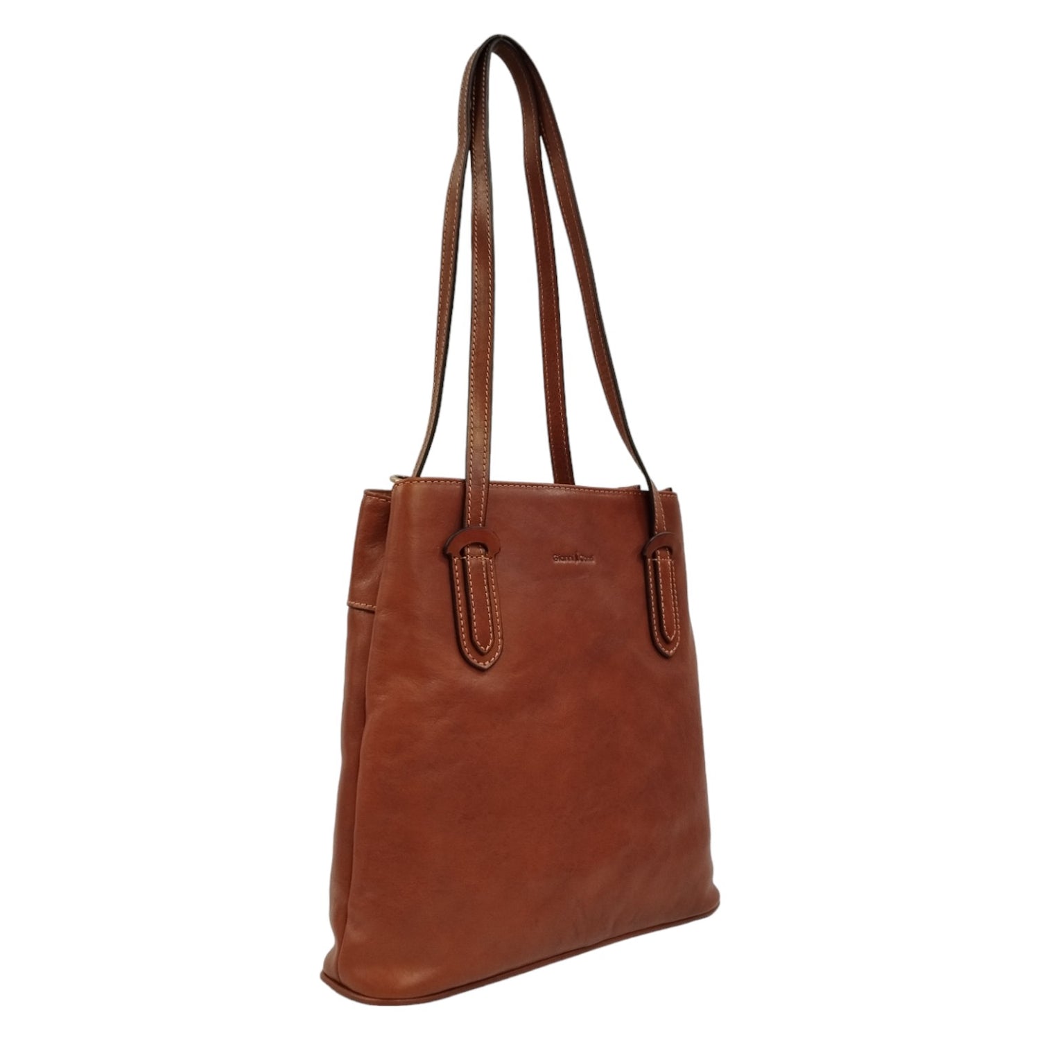 Gianni Conti Borsa/Zaino Donna in Pelle Cognac con Manici Lunghi