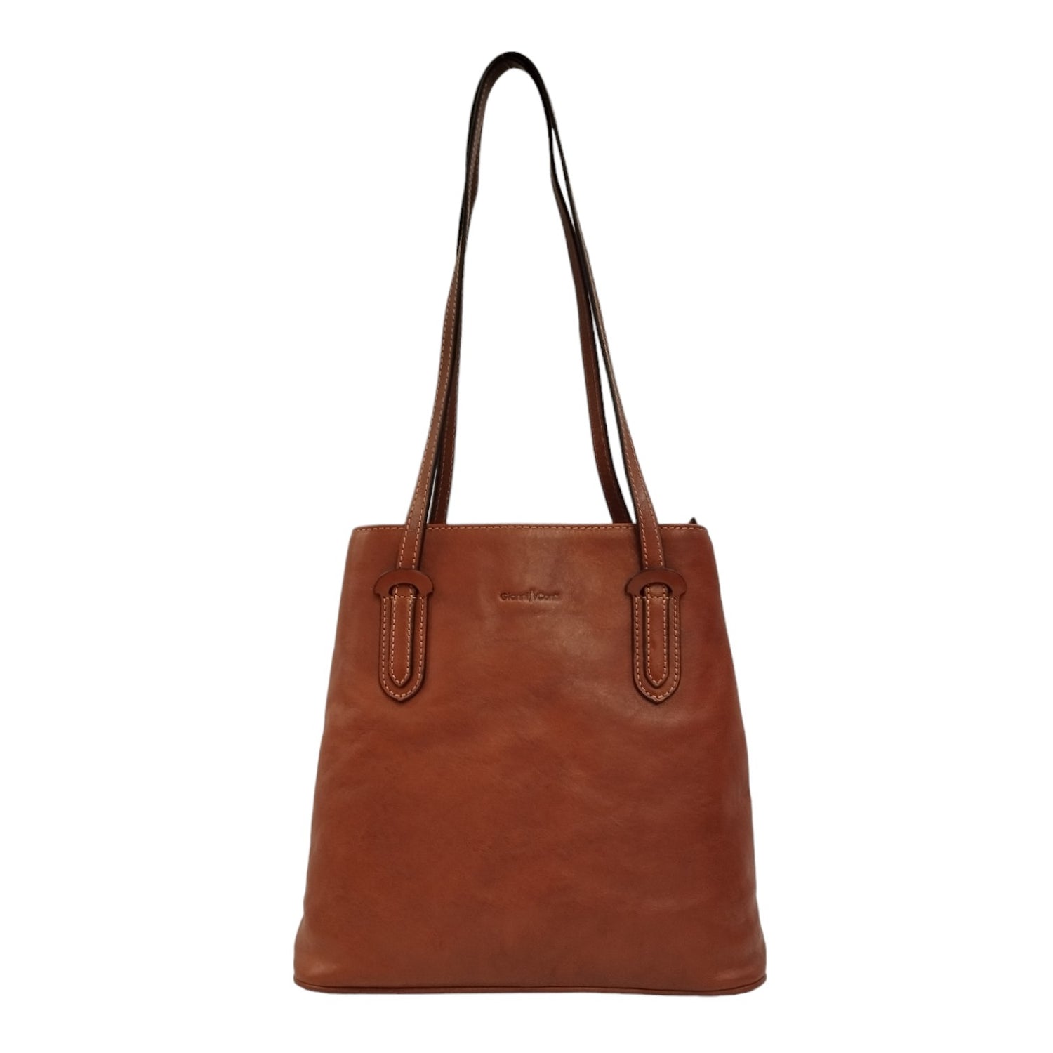 Gianni Conti Borsa/Zaino Donna in Pelle Cognac con Manici Lunghi