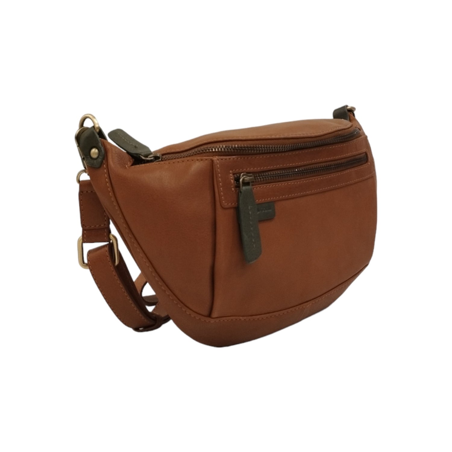 Gianni Conti Marsupio Unisex in Pelle Cuoio con Tasca Frontale