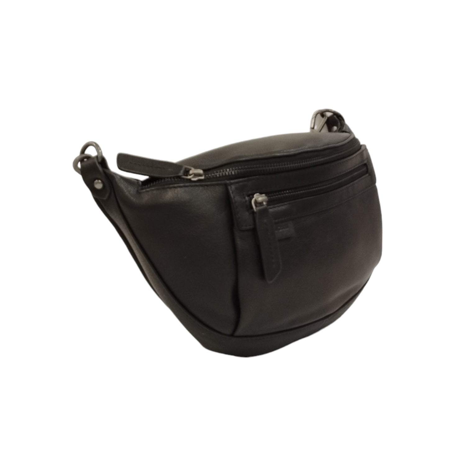 Gianni Conti Marsupio Unisex in Pelle Nero con Tasca Frontale