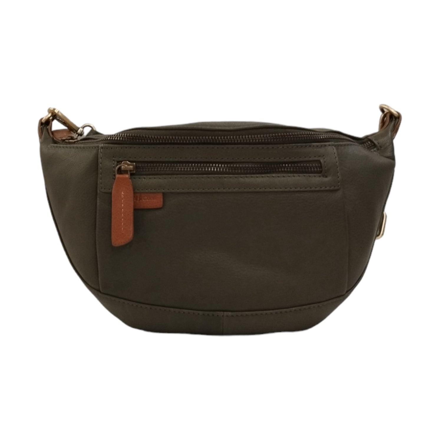 Gianni Conti Marsupio Unisex in Pelle Verde con Tasca Frontale