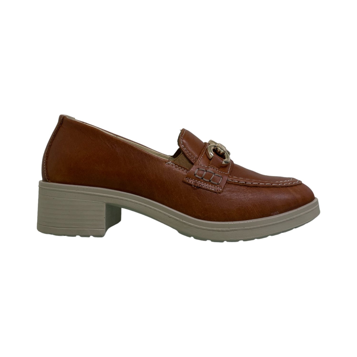 Enval Soft Mocassino Cuoio con Accessorio Catena t.4