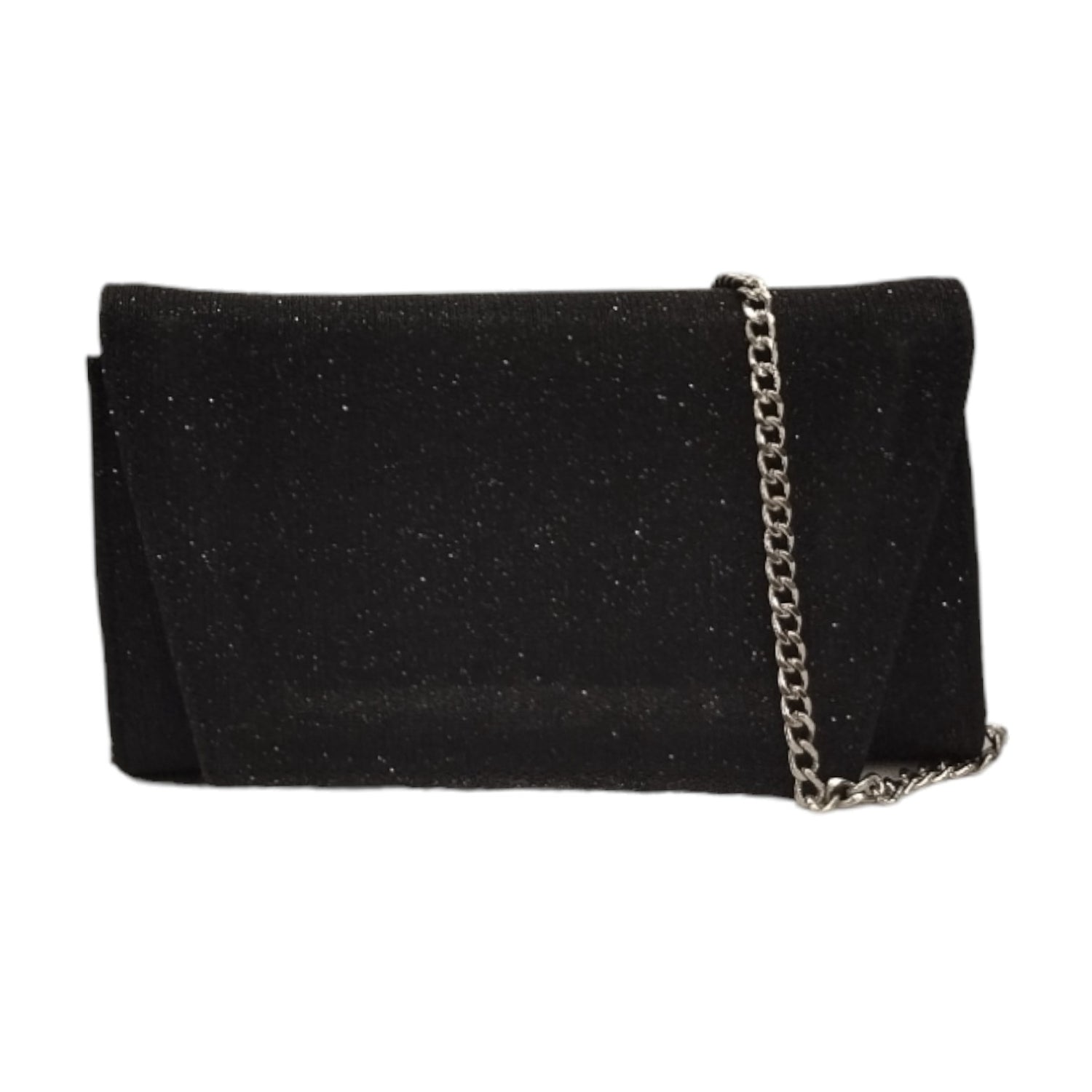 Valleverde Pochette Nera in Lurex con Catena