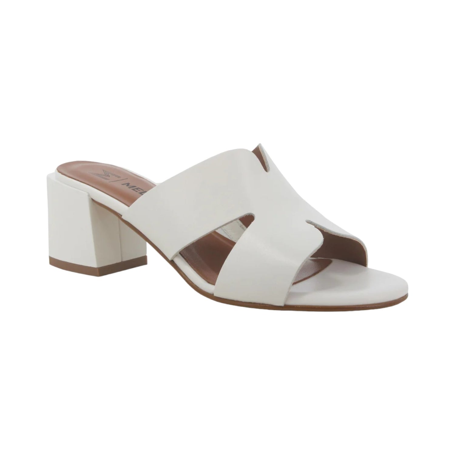 Melluso Scalzato Donna in Pelle Bianco con Tacco Largo 60mm