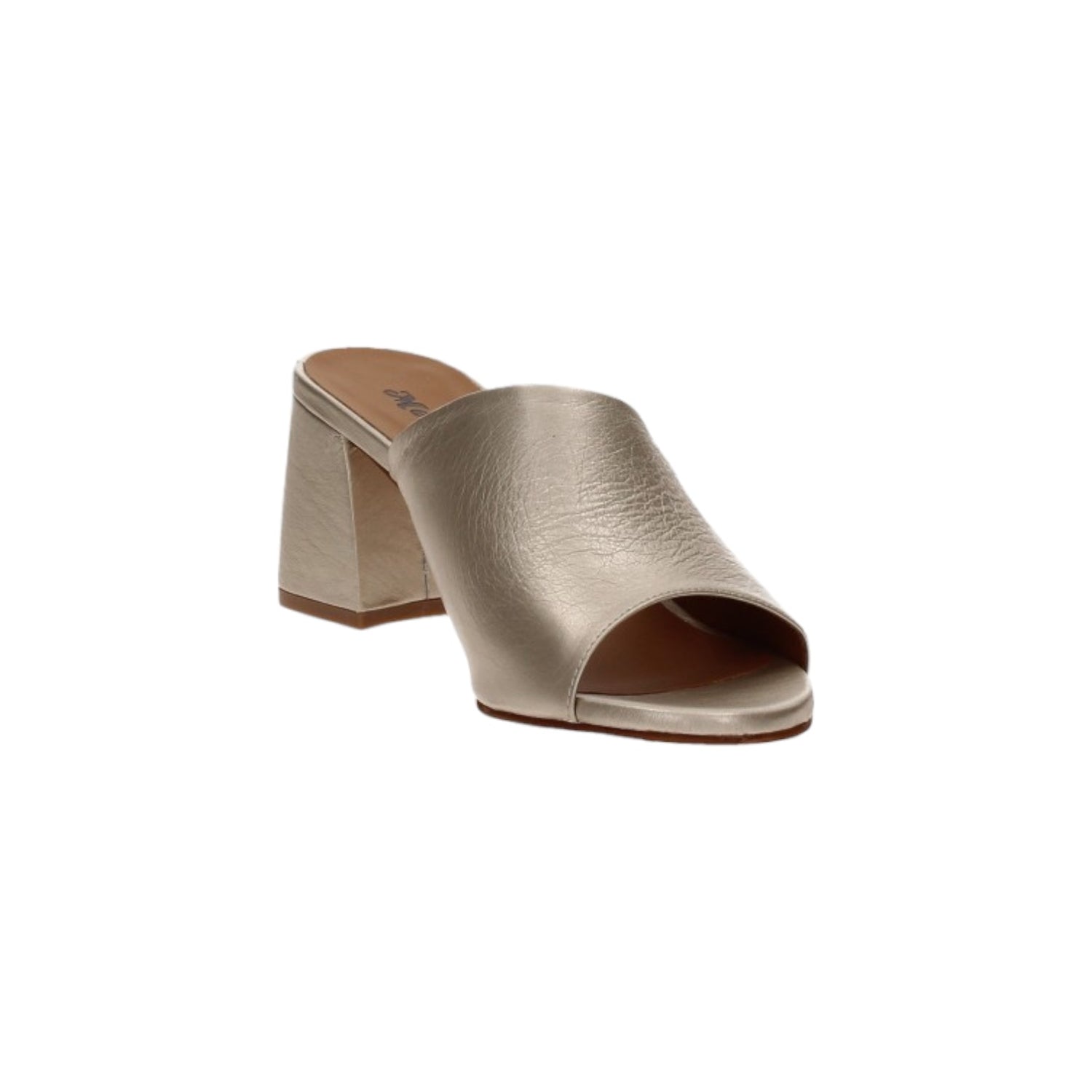 Melluso Scalzato Donna in Pelle Avana con Tacco Largo 70mm