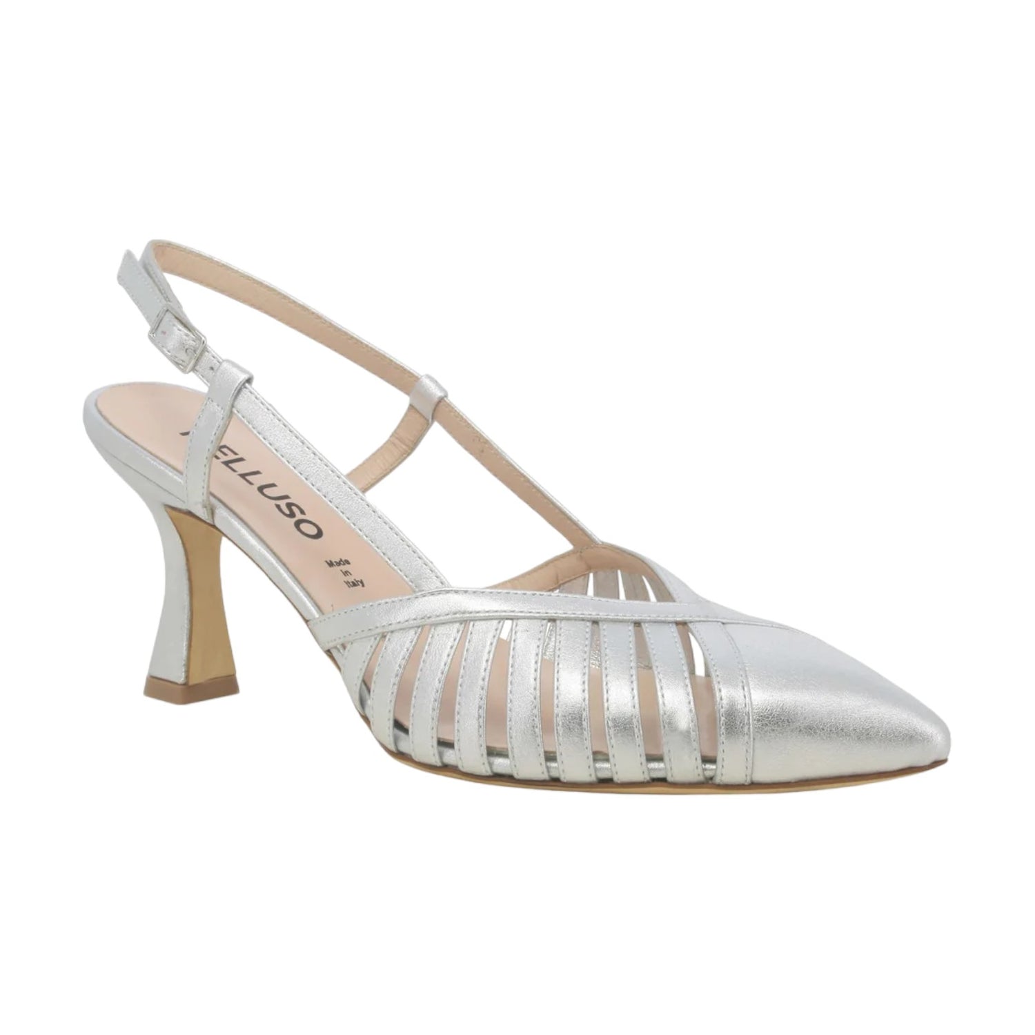 Melluso Décolleté Donna Slingback in Pelle Argento t.6