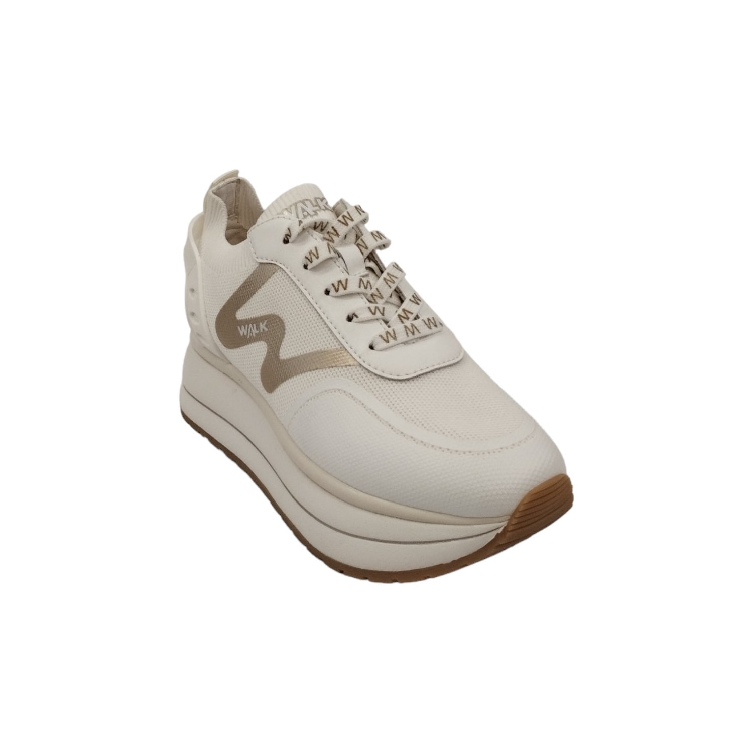 Melluso Sneakers Platform Donna in Tessuto e Pelle Bianca