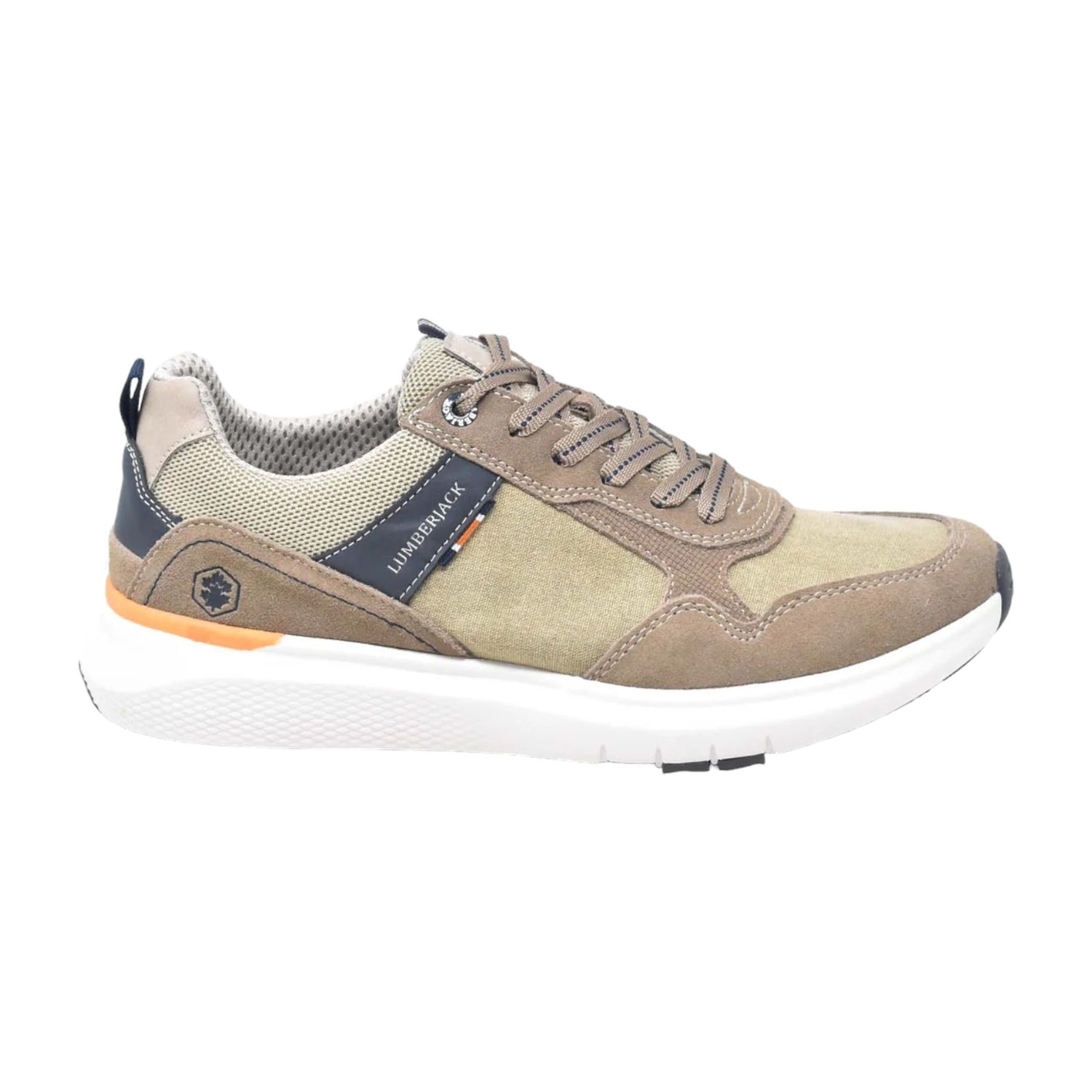 Lumberjack Sneakers Uomo in Tessuto e Camoscio Beige