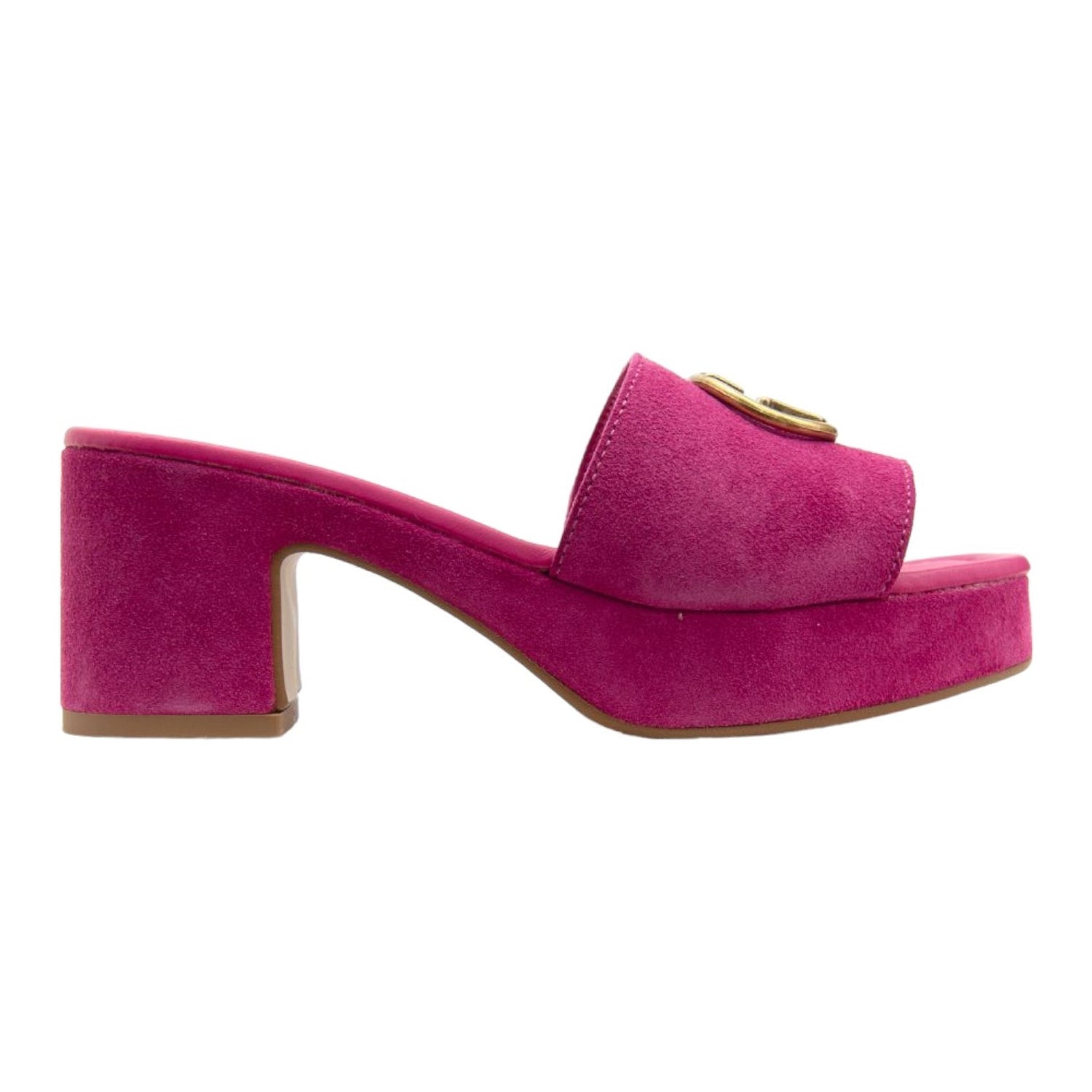 Guess Ciabatta Fucsia in Camoscio con Plateau t.6