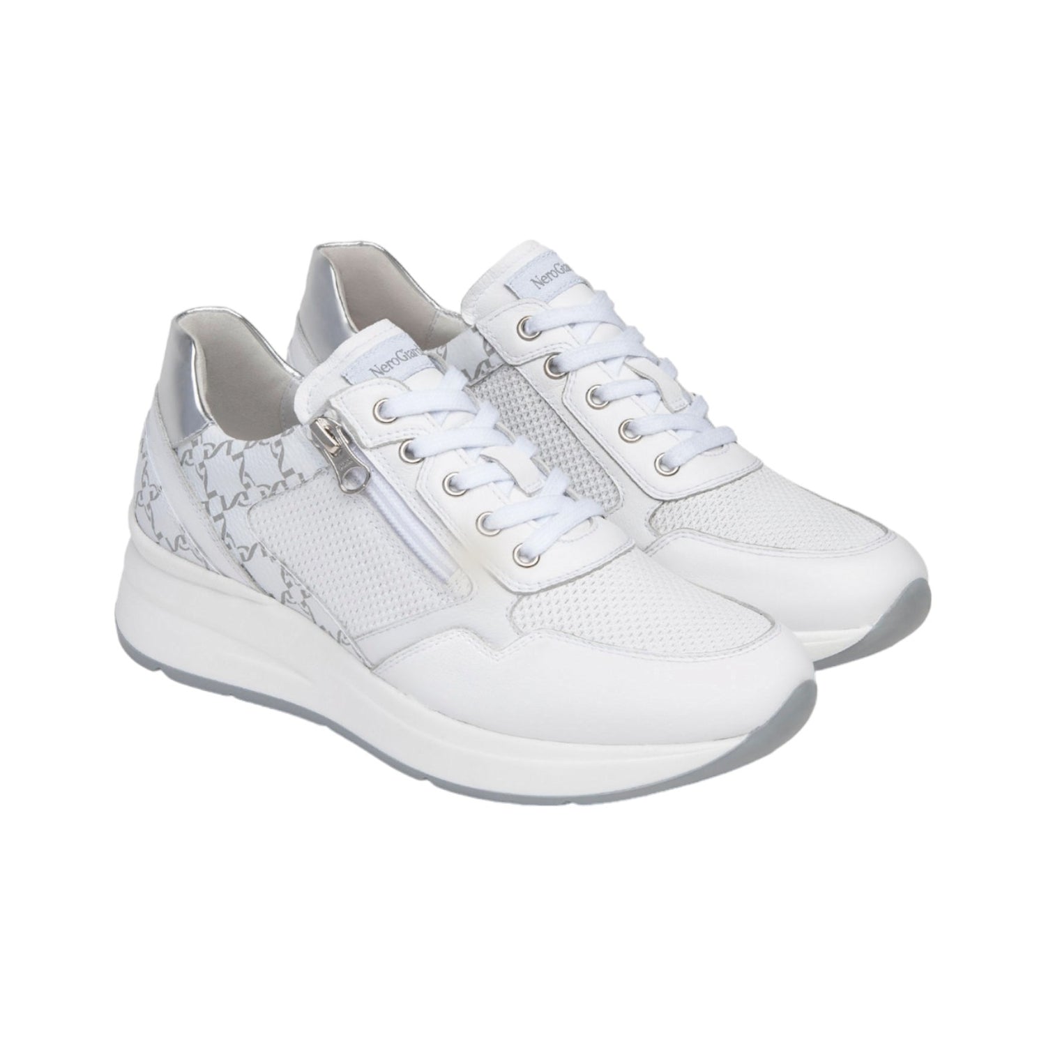 Nero Giardini Sneakers da Donna Bianca in Pelle