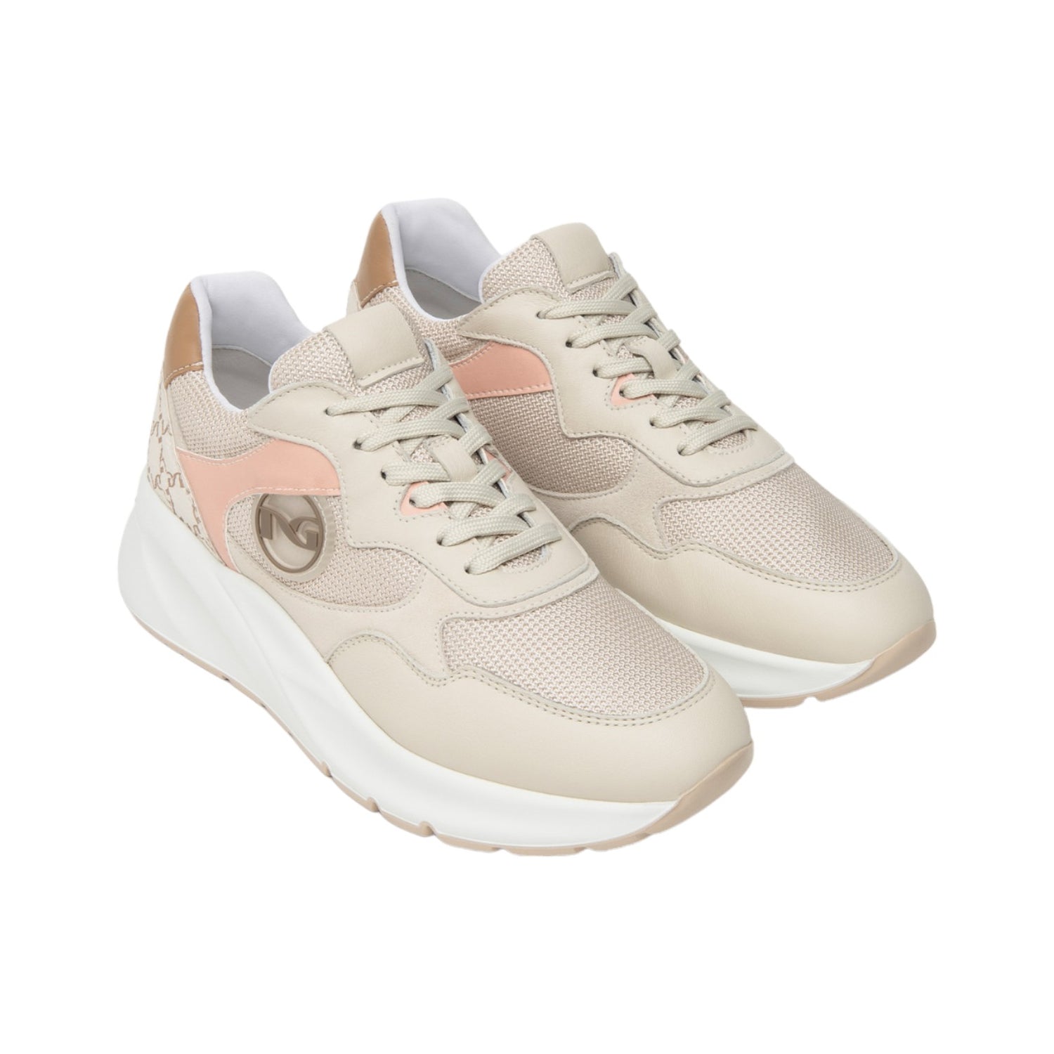 Nero Giardini Sneakers Donna Beige in Pelle