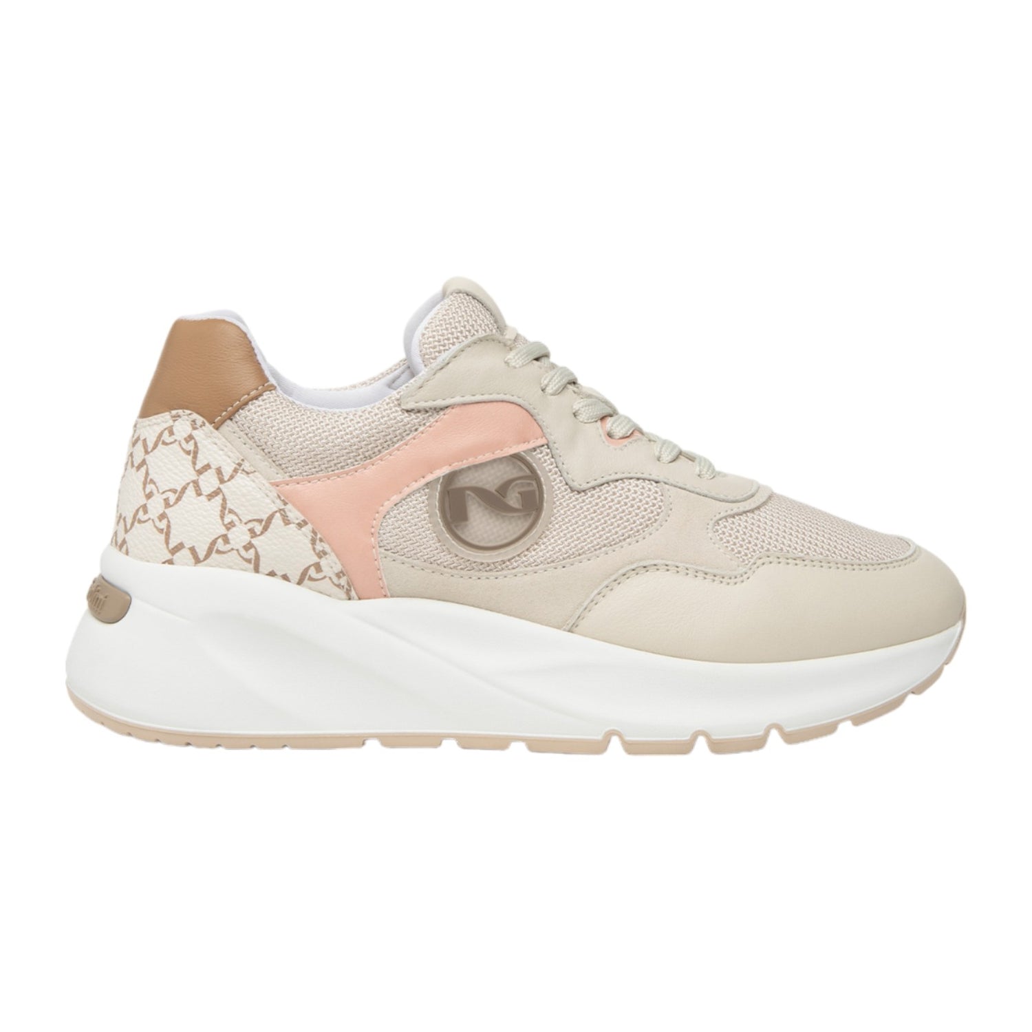 Nero Giardini Sneakers Donna Beige in Pelle