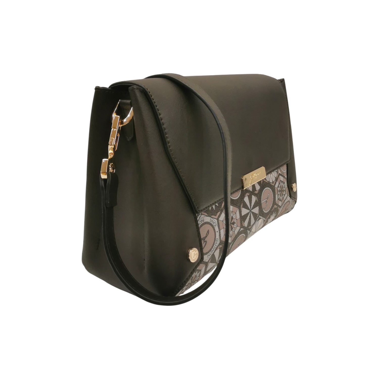 Gattinoni Roma Borsa a Tracolla Donna Teodosia in Ecopelle Marrone con Doppio Scomparto